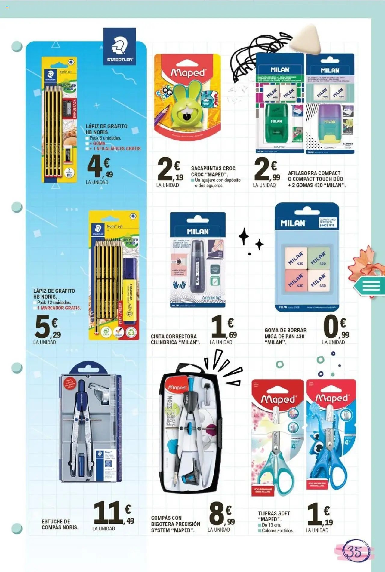 E.Leclerc folleto │ válido desde el 11.08.2025 | Página: 35 | Productos: Pan, Sacapuntas