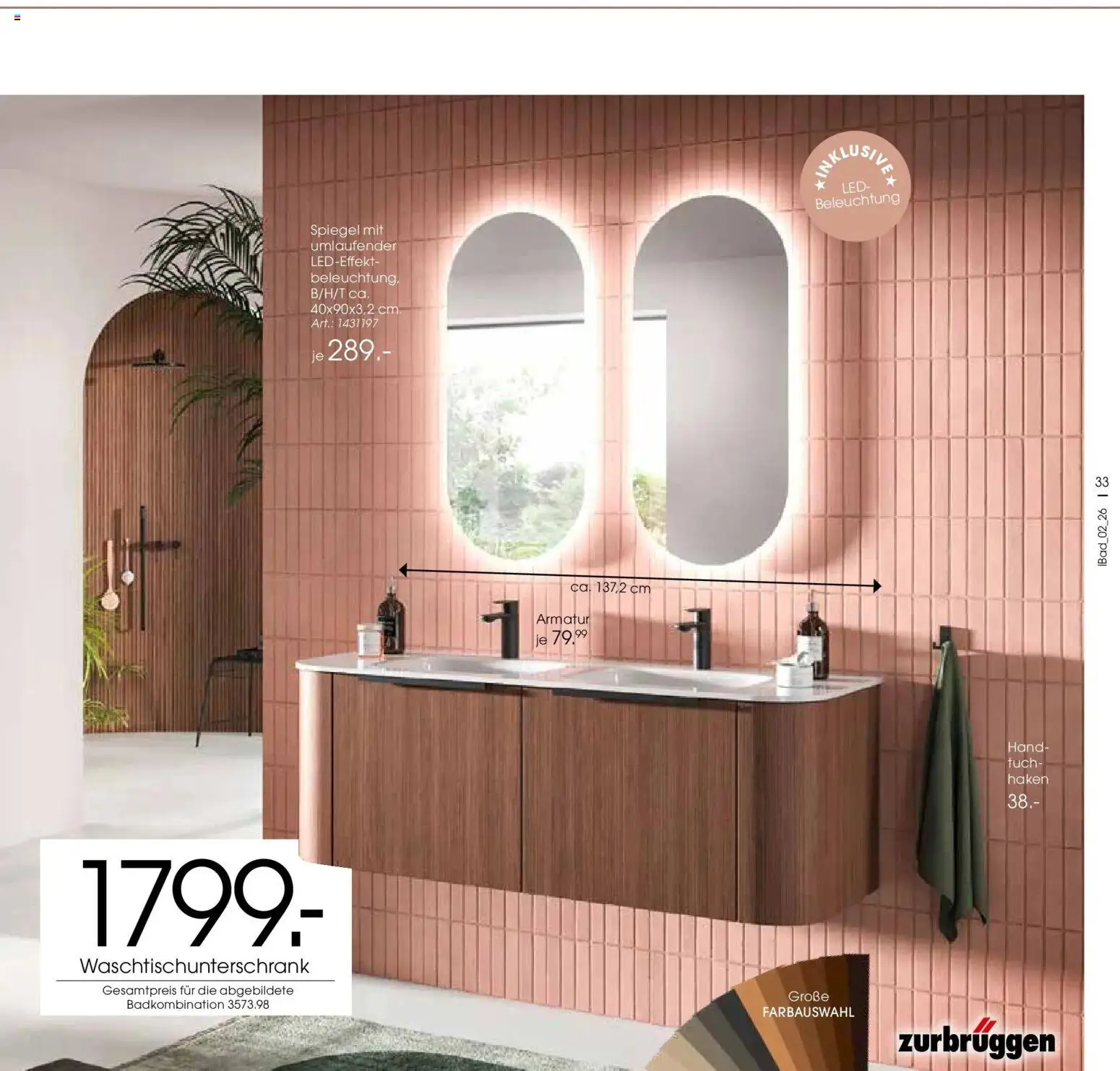 Zurbrüggen - Zurbrüggen: Bad Spezial – gültig ab 22.03.2026 | Seite: 33 | Produkte: Spiegel, Armatur