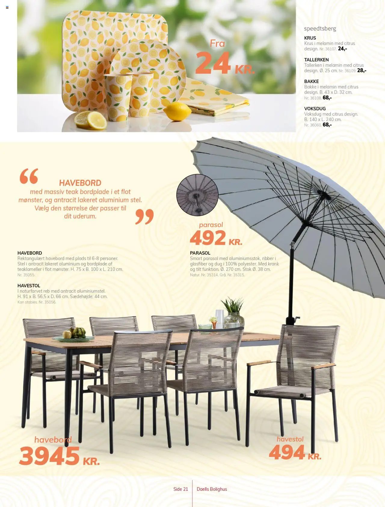 Daells Bolighus tilbudsavis – gyldig fra 26.05.2025 | Side: 21 | Produkter: Parasol