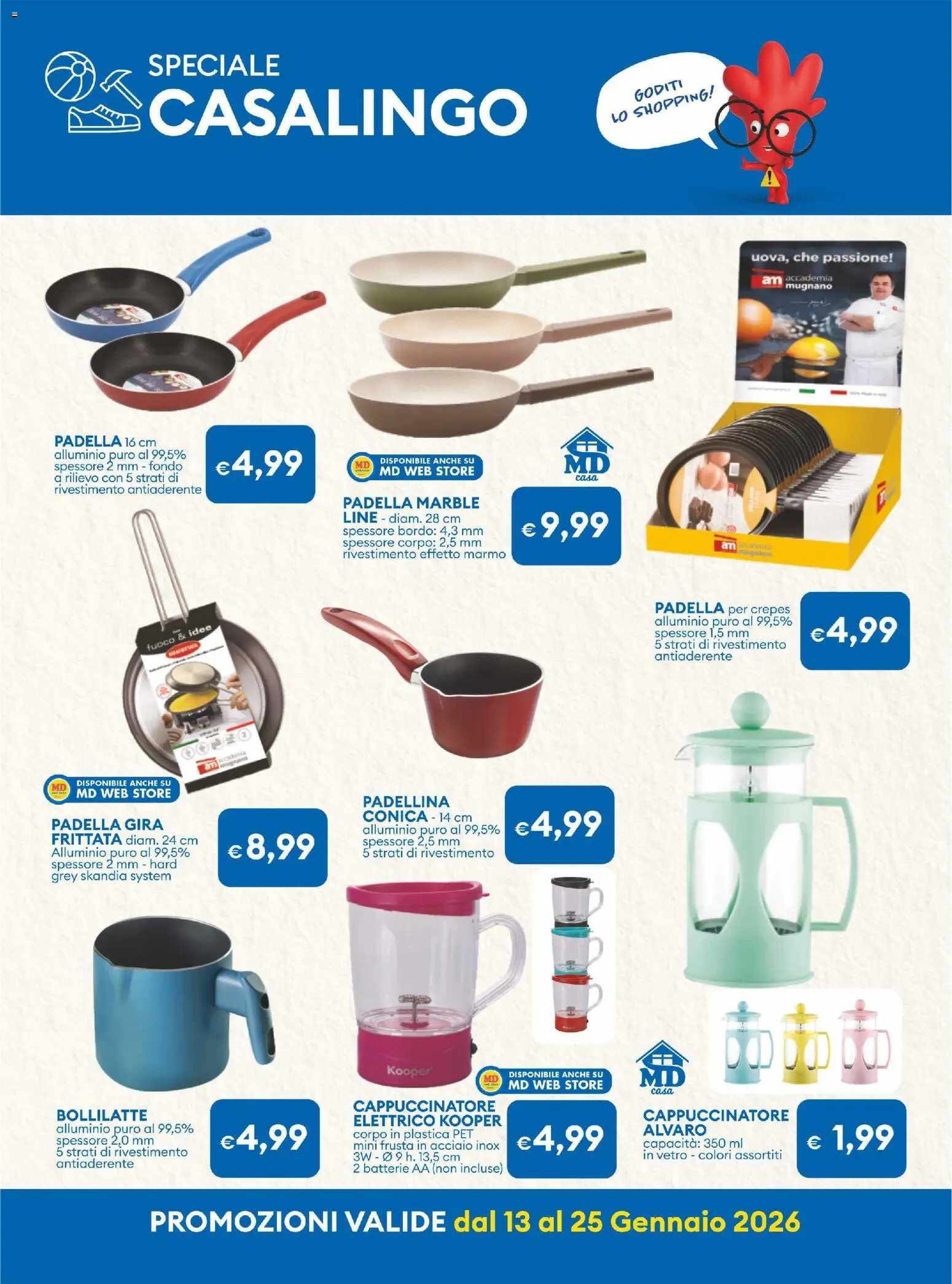 Volantino MD Discount del 13.01.2026 | Pagina: 22 | Prodotti: Padella, Alluminio, Batterie