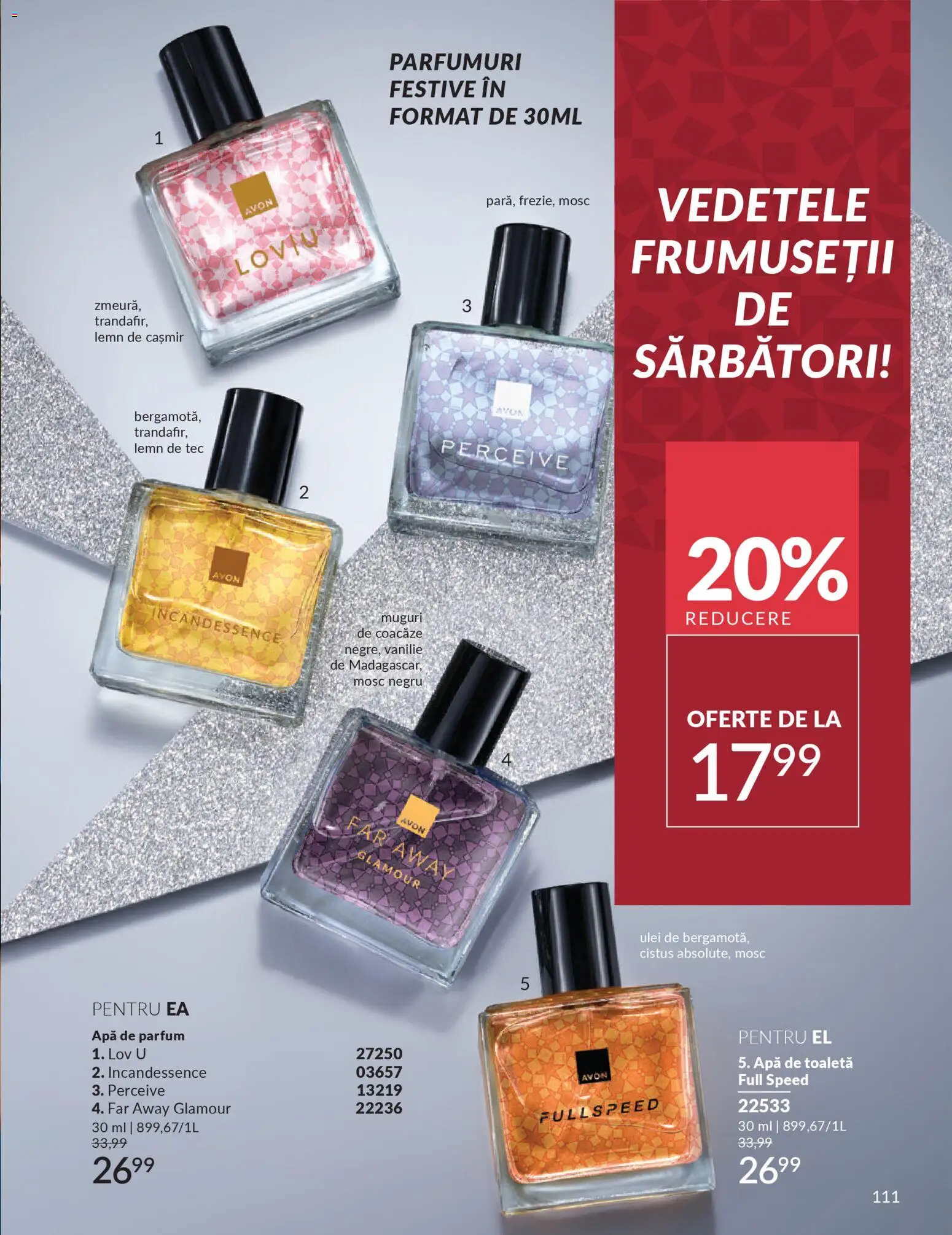 Noul catalog Avon – valabil de la 01.12.2025 | Pagină: 111 | Produse: Apă de parfum, Toaletă, Parfum, Apă