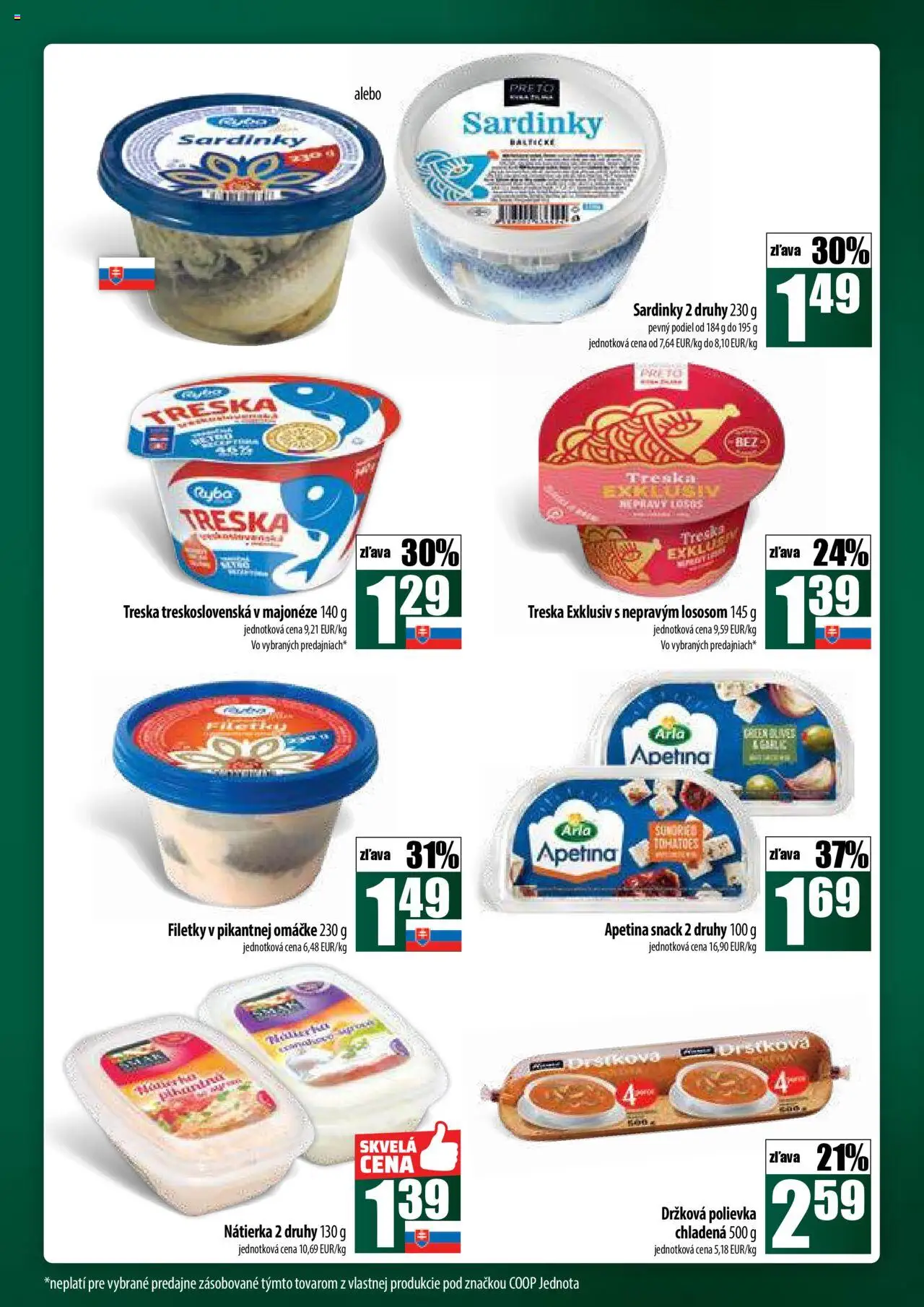 COOP Jednota široká ponuka │ platný od 24.07.2025 | Strana: 11 | Produkty: Sardinky, Ryba, Treska