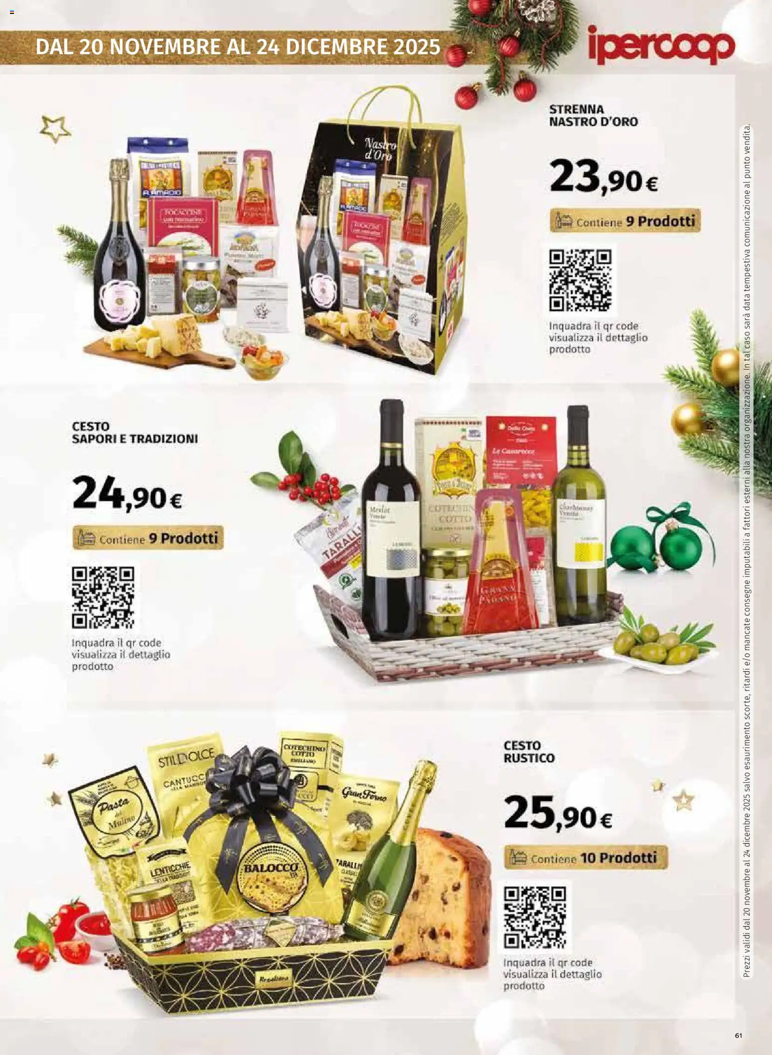 Volantino Ipercoop del 20.11.2025 | Pagina: 61 | Prodotti: Lenticchie, Pasta, Data, Taralli