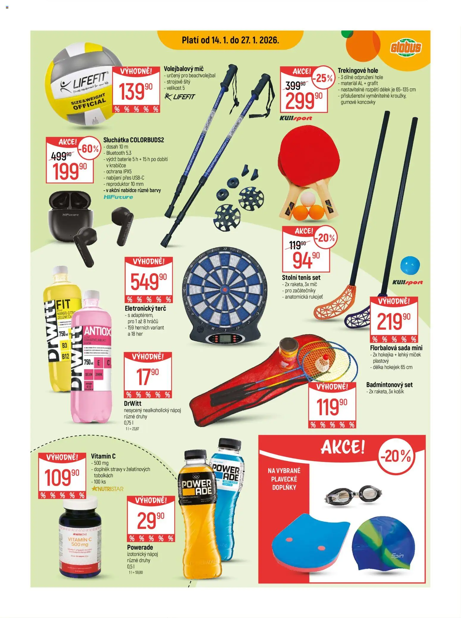 Globus leták - České Budějovice od 14.01.2026 | Strana: 18 | Produkty: Hokejka, Volejbalový míč, Granátové jablko, Barvy