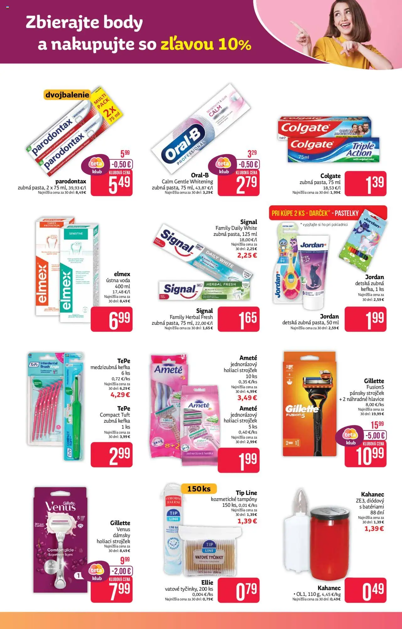 Teta drogerie leták │ platný od 18.08.2025 | Strana: 9 | Produkty: Zubná kefka, Strojček, Holiaci strojček, Voda