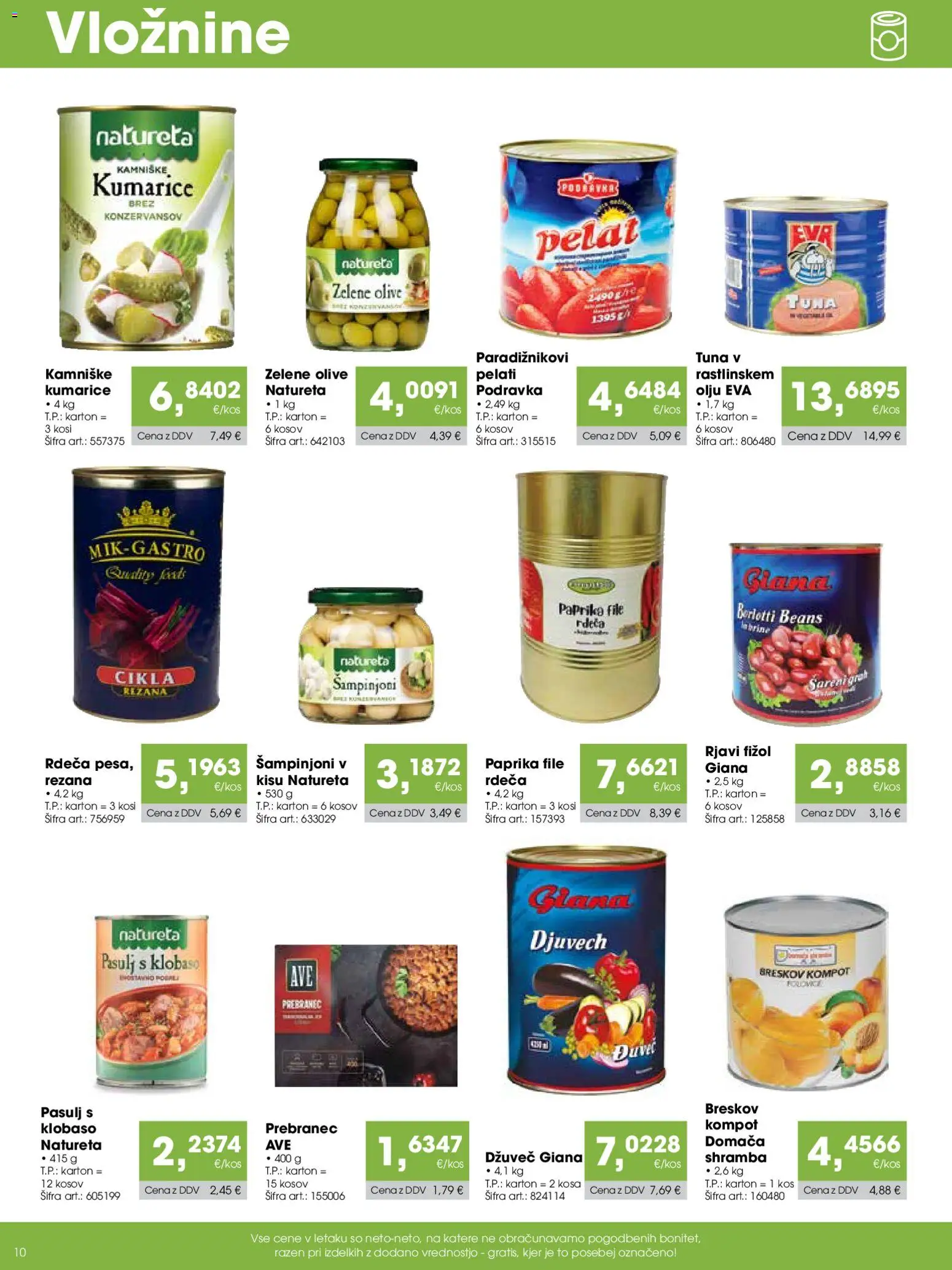 Novi Tuš katalog ponudbe – veljaven od 07.12.2025 | Stran: 10 | Izdelki: Paprika, Kos, Olive, Kumarice