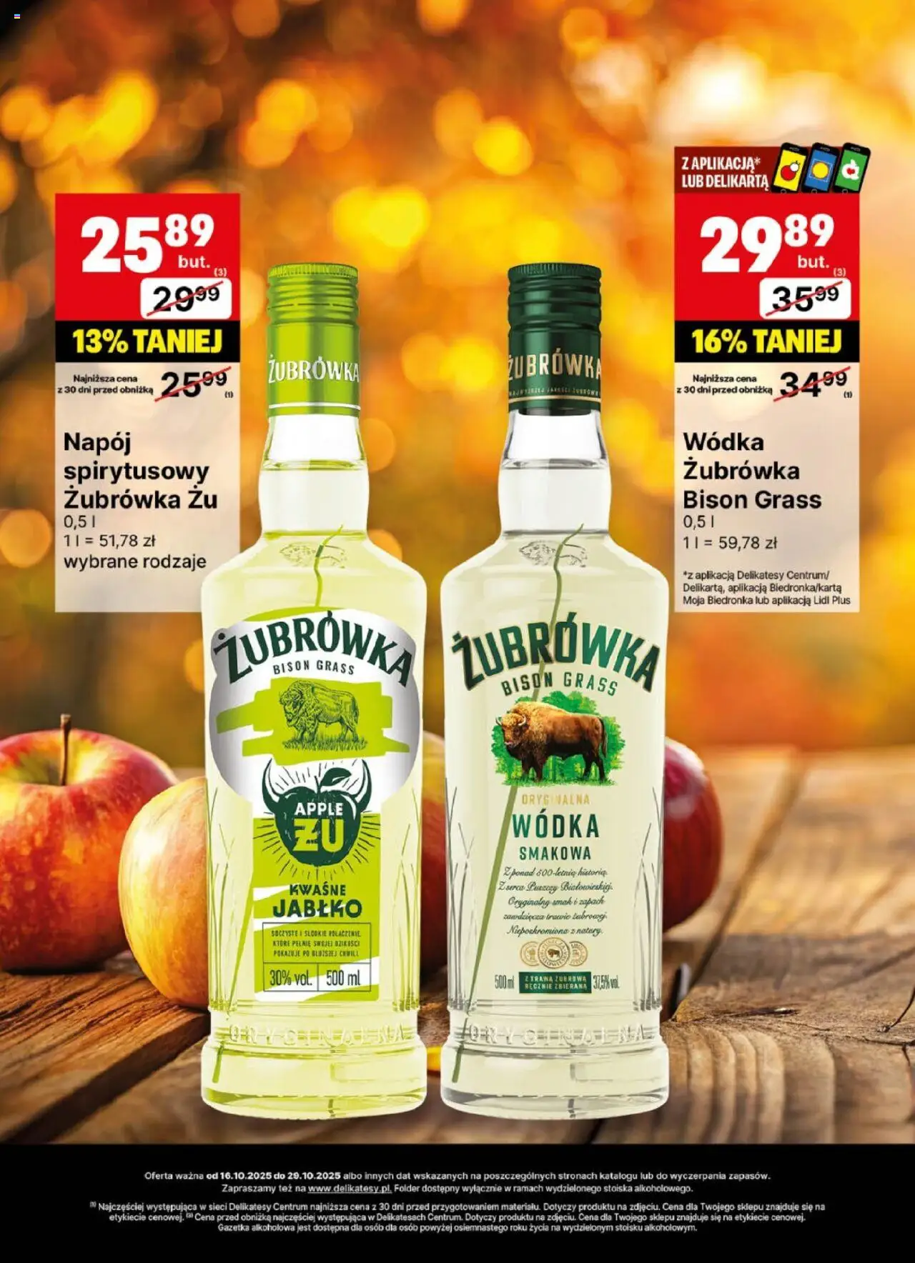 Delikatesy Centrum Gazetka - DeliBarek od 16.10.2025 | Strona: 20 | Produkty: Delikatesy, Żubrówka, Zapach, Wódka