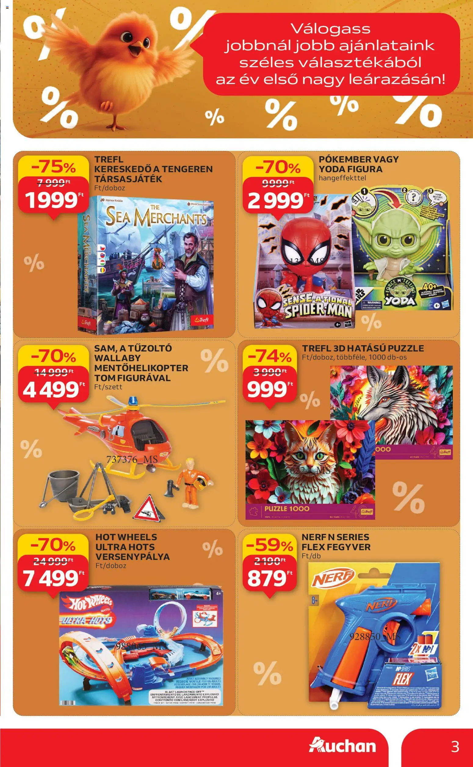 Auchan akciós ujság - amely érvényes a következő dátumtól: 02.01.2026 | Oldal: 3 | Termékek: Puzzle, Társasjáték