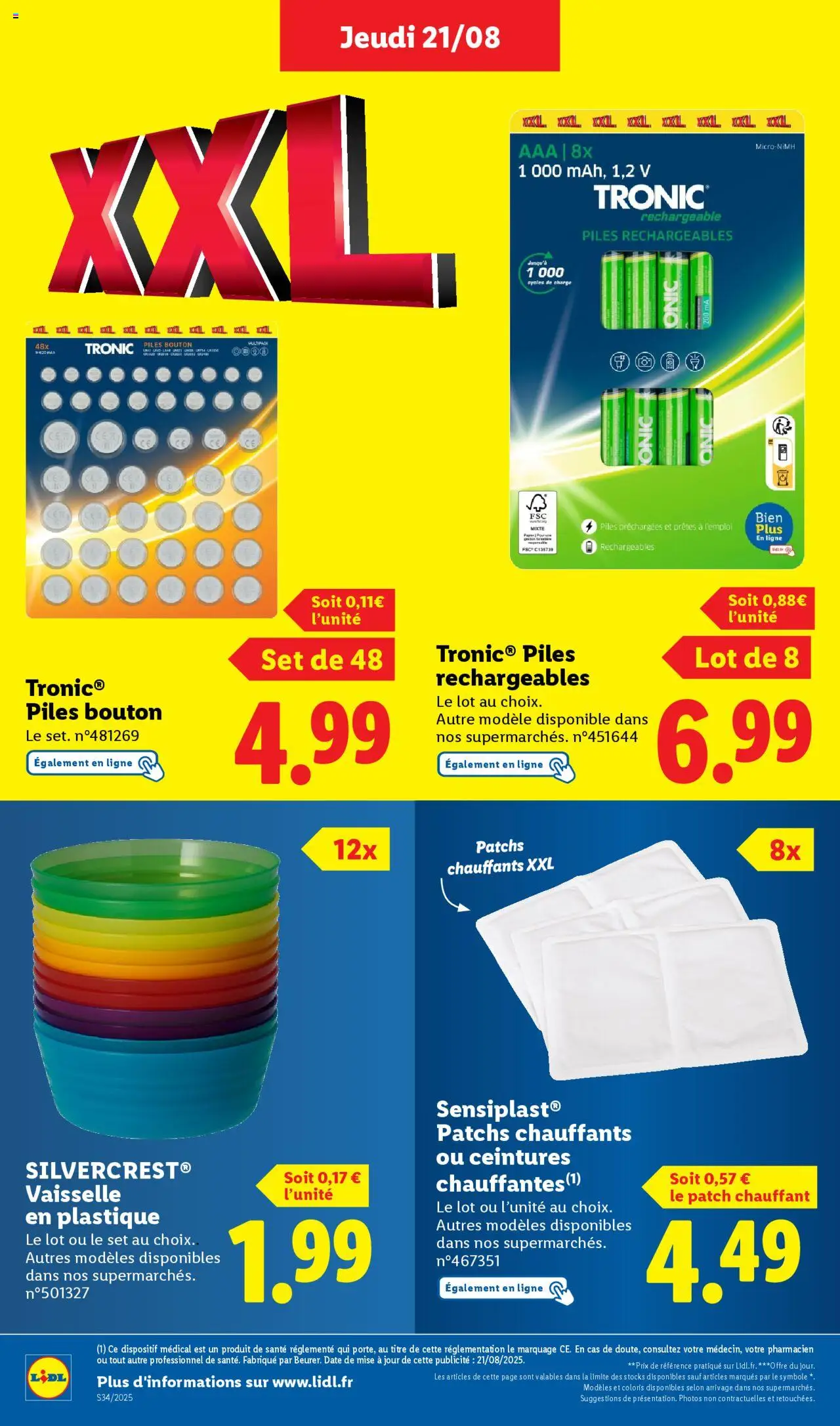  | Page: 44 | Produits: Patchs chauffants, Piles