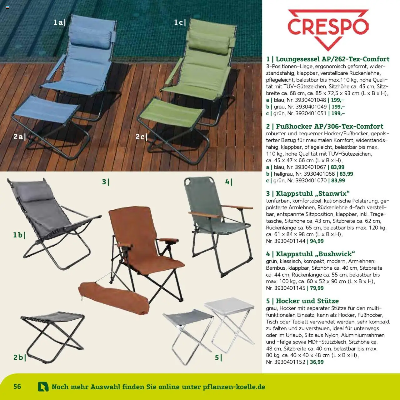 Pflanzen-Kölle Gartenmöbel Katalog 2025 – gültig ab 22.01.2025 | Seite: 56 | Produkte: Hocker, Tisch