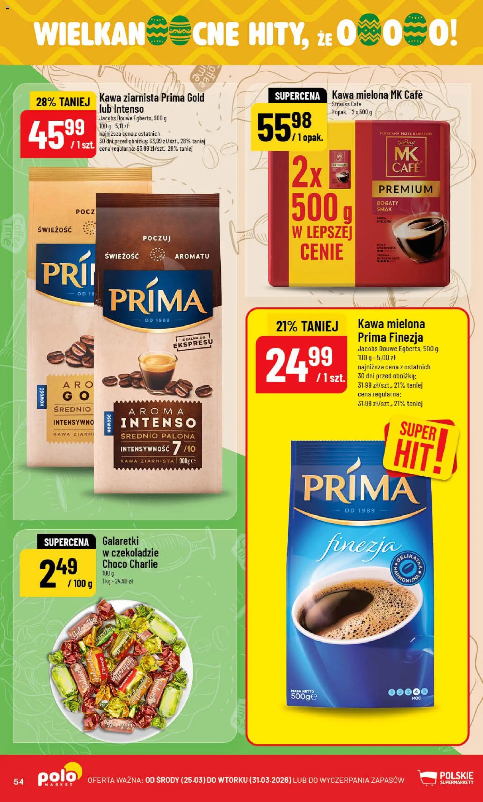 POLOmarket gazetka od 25.03.2026 | Strona: 54 | Produkty: Galaretki, Kawa ziarnista, Kawa
