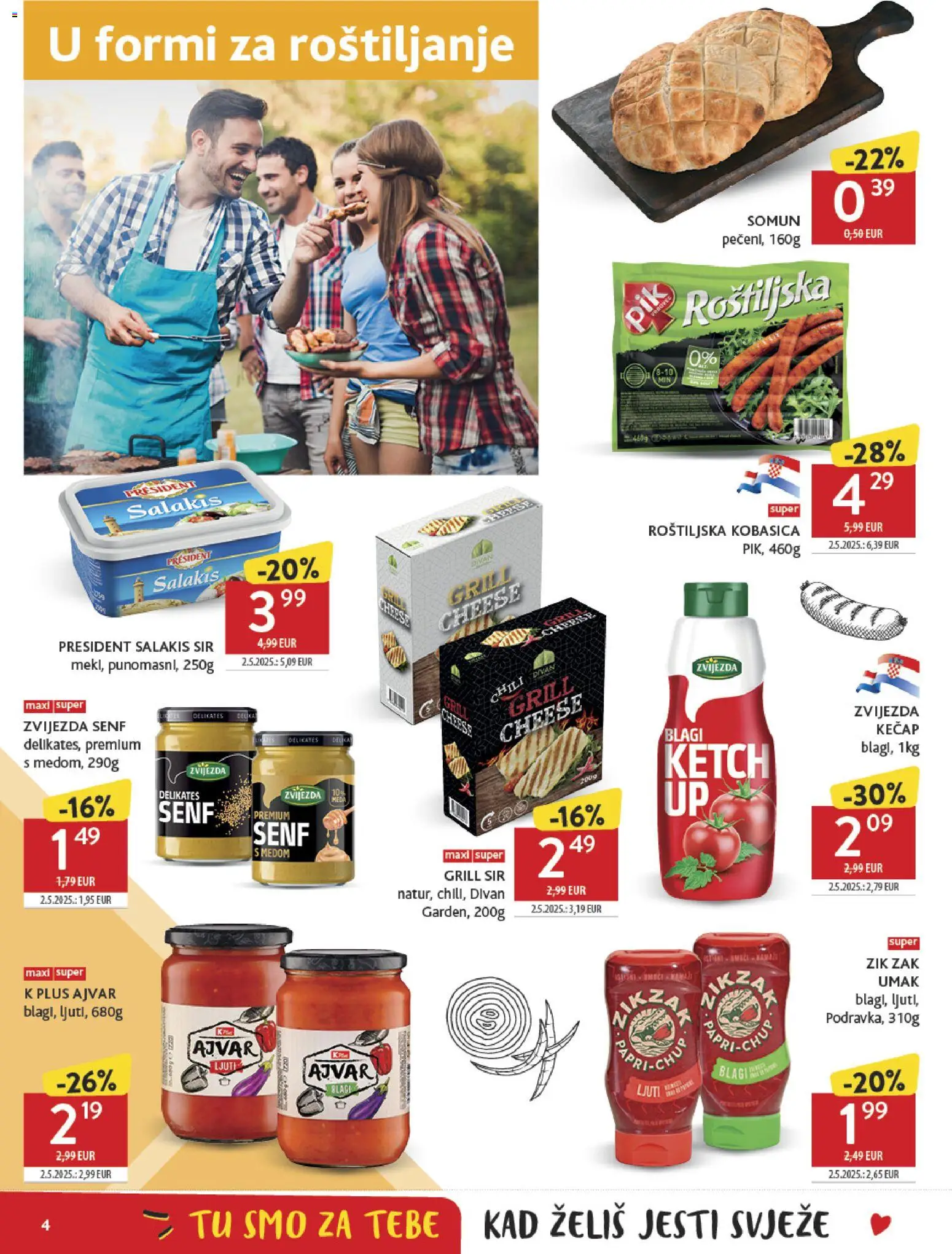 Konzum katalog | vrijedi od 15.04.2026 | Stranica: 4 | Proizvodi: Somun, Kečap, Umak, Senf