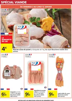 Carrefour - Prévisualisation de Carrefour Nos promos et doublez vos euros cagnottés valide à partir de 29.12.2025 | Page: 22 | Produits: Lapin, Volaille, Viande, Cuisse de poulet