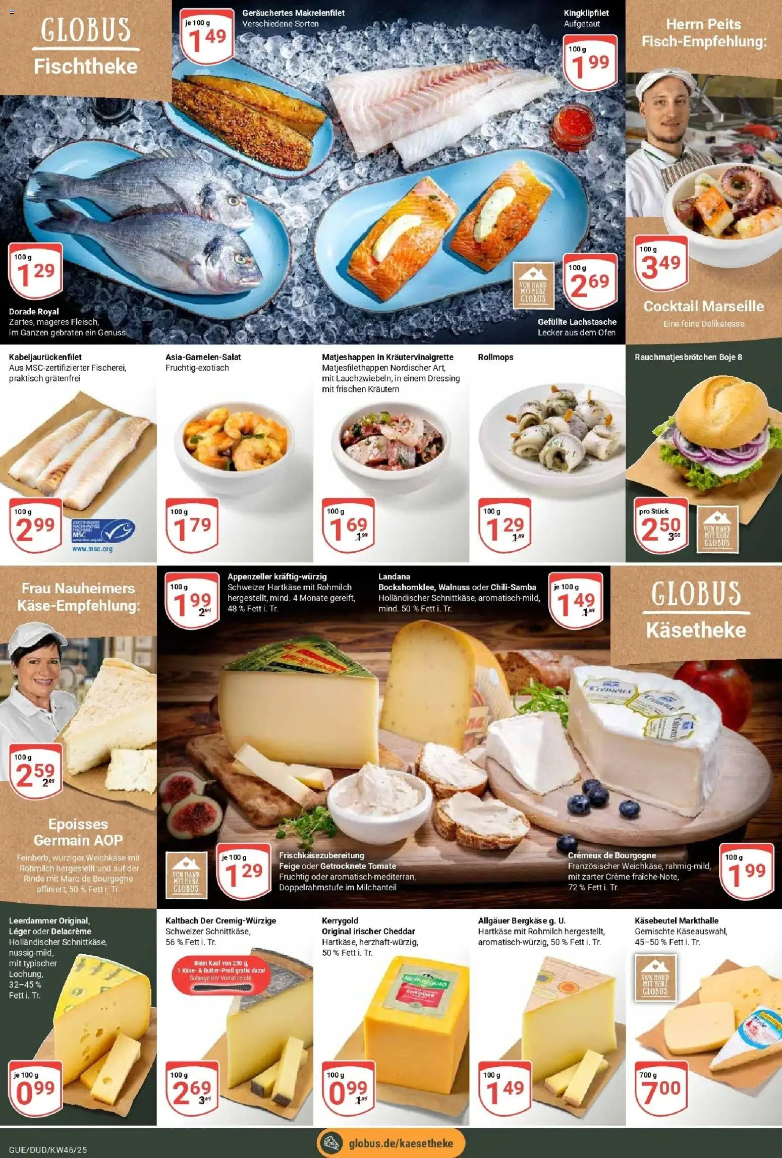 Globus prospekt Saarbrücken-Güdingen	 – gültig ab 10.11.2025 | Seite: 11 | Produkte: Dorade, Ofen, Käse, Dressing