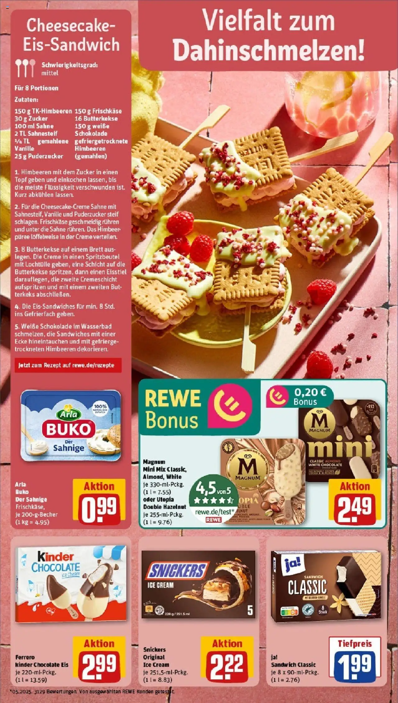Rewe prospekt Sinsheim	 - gültig ab dem 08.06.2025 | Seite: 4 | Produkte: Himbeeren, Creme, Eis, Frischkase