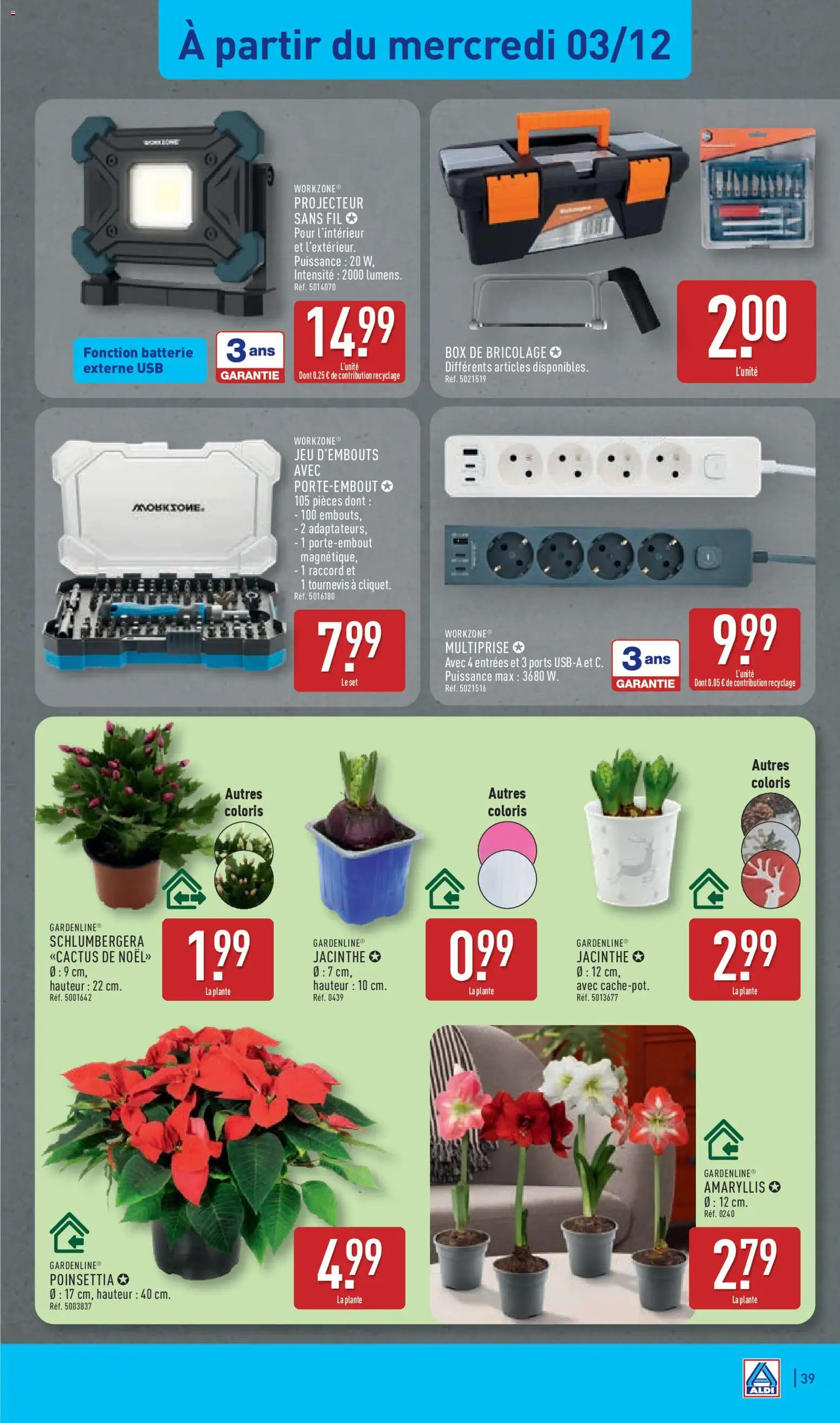 {H1} | Page: 42 | Produits: Poinsettia, USB, Batterie, Projecteur