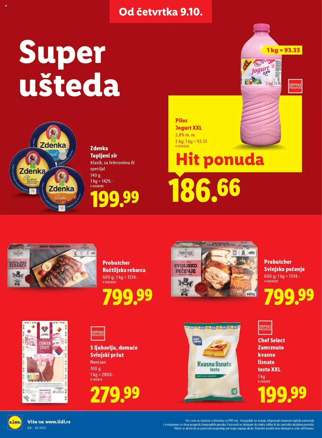 Lidl katalog - važi od 09.10.2025 | Strana: 10 | Proizvode: Pršut, Sir, Jogurt, Topljeni sir