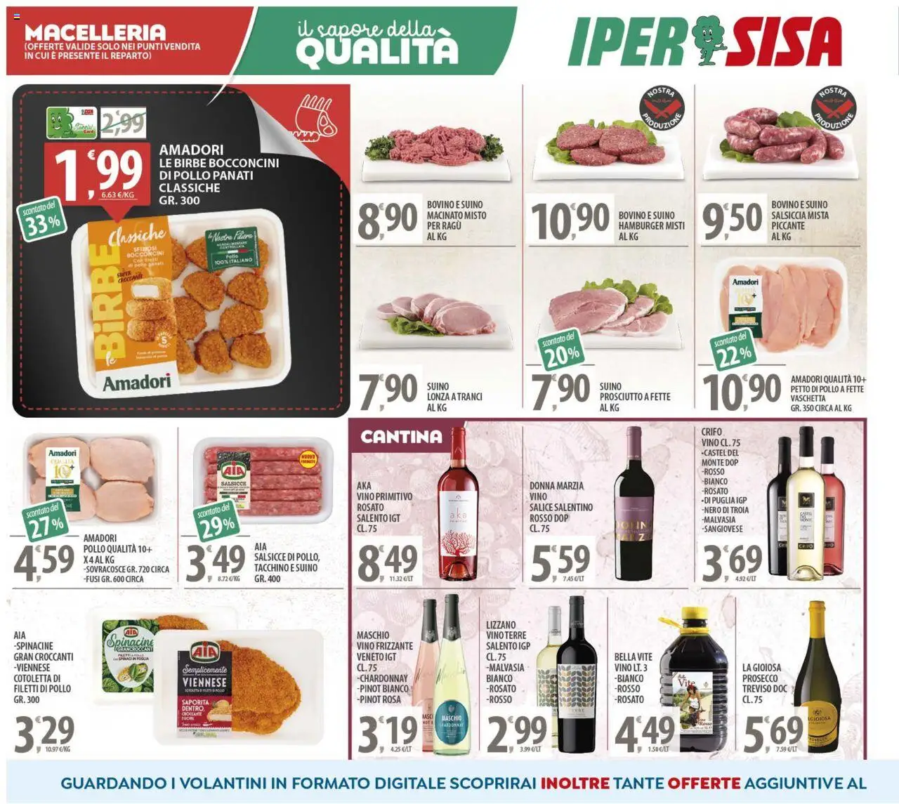 Volantino SISA del 23.09.2025 | Pagina: 4 | Prodotti: Prosecco, Suino, Salsiccia, Hamburger