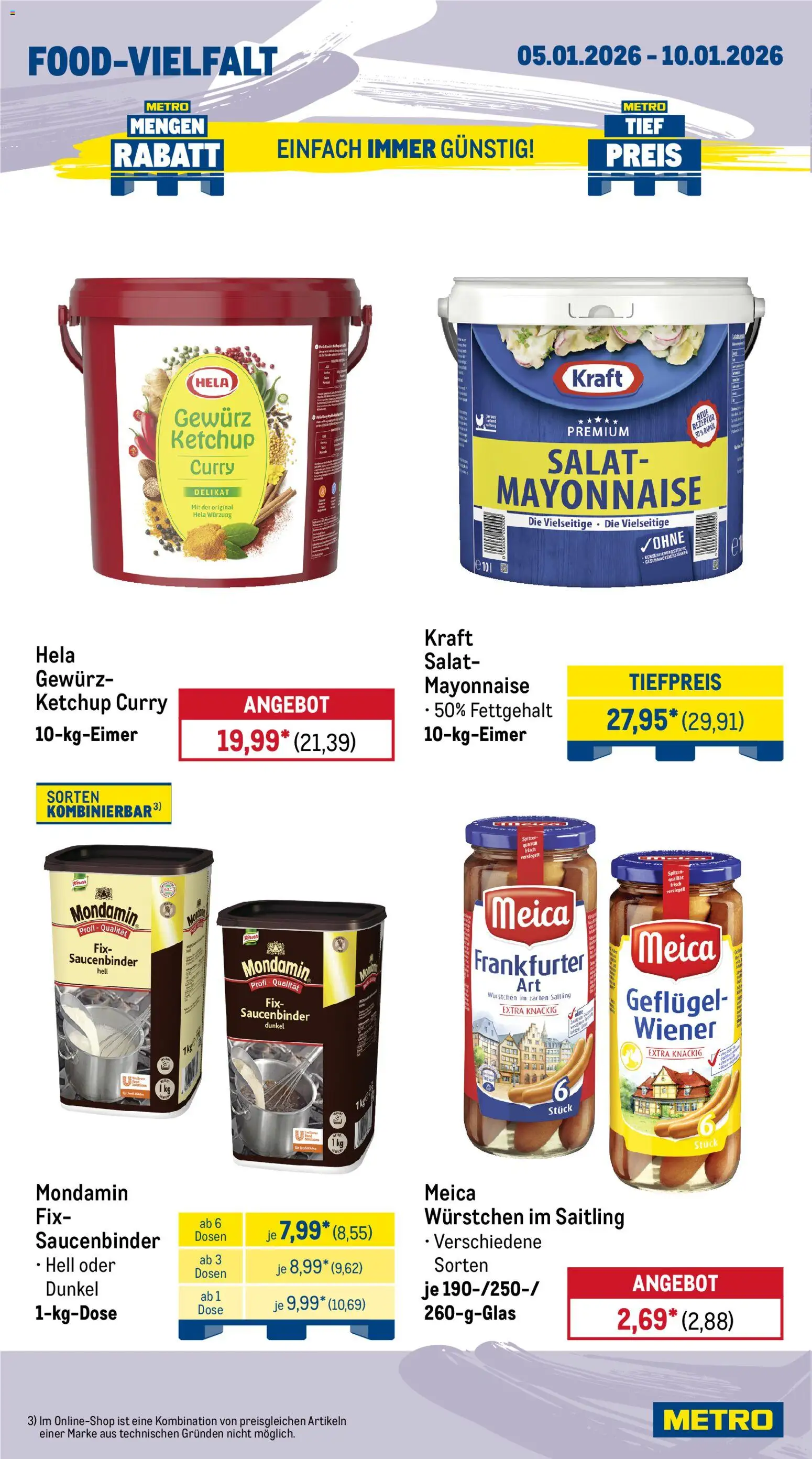Metro Wochen-Angebote Gastro – gültig ab 05.01.2026 | Seite: 14 | Produkte: Rapsöl, Meica, Ketchup, Salat