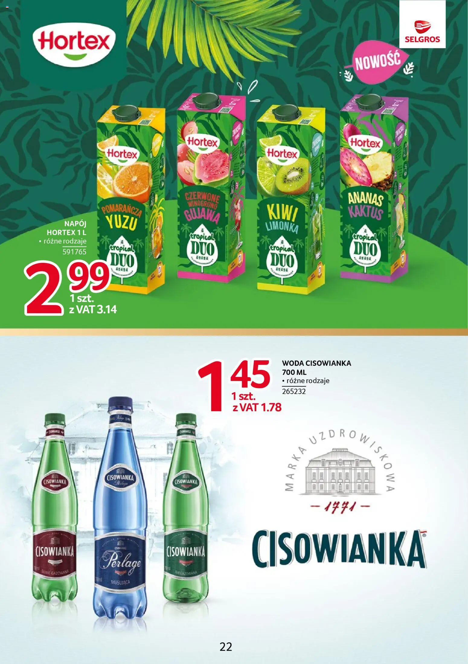 Selgros cash&carry Gazetka - Markowe produkty od 20.11.2025 | Strona: 22 | Produkty: Limonka, Guawa, Kiwi, Woda