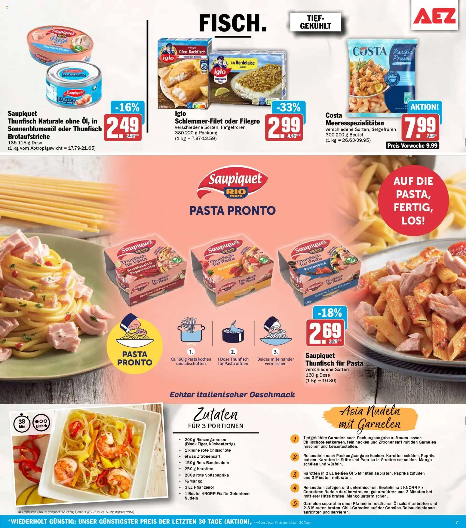 AEZ Prospekt 	 – gültig ab 13.04.2026 | Seite: 7 | Produkte: Sonnenblumenol, Paprika, Pasta, Nudeln