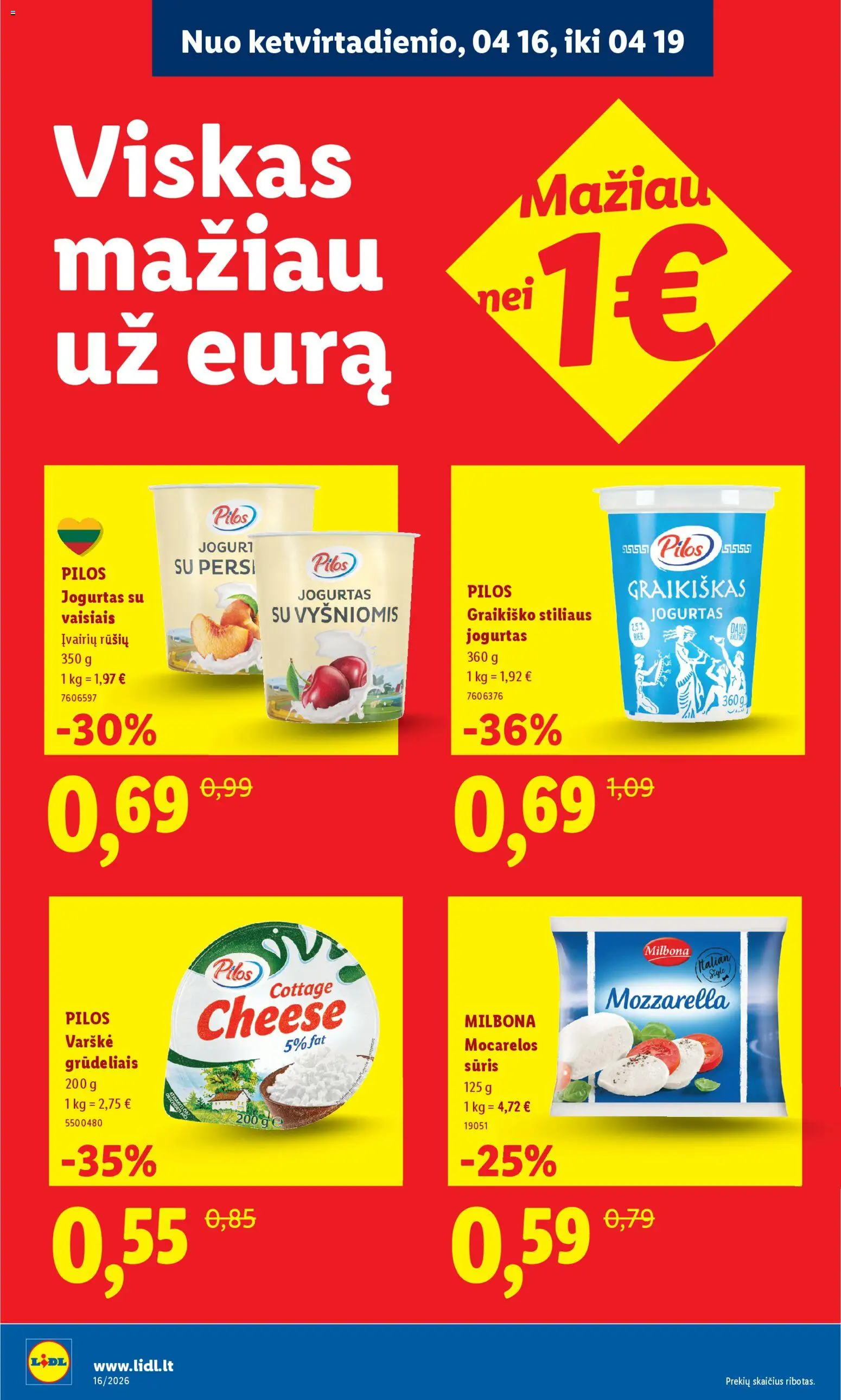 LIDL akcijos nuo 13.04.2026 | Puslapis: 2 | Prekių: Jogurtas, Sūris, Varškė