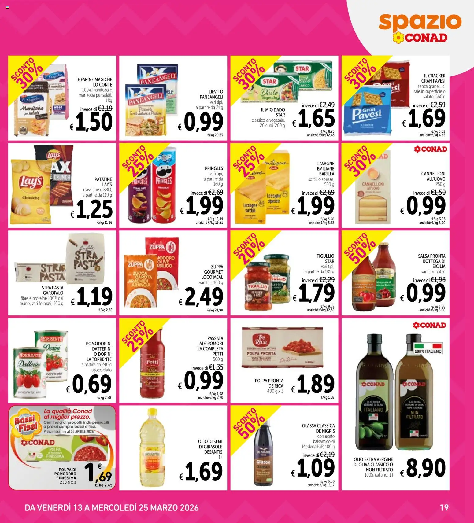Volantino Spazio Conad del 13.03.2026 | Pagina: 19 | Prodotti: Salsa, Sale, Arancia, Glassa