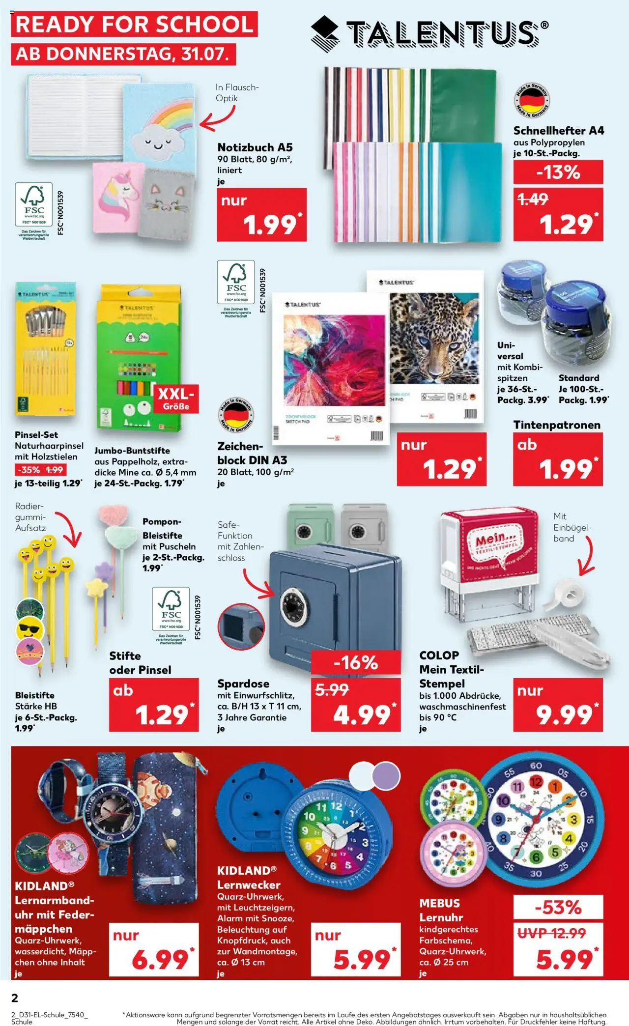 Kaufland prospekt Jena	 - gültig ab dem 31.07.2025 | Seite: 2 | Produkte: Box, Pinsel, Notebook, Notizbuch
