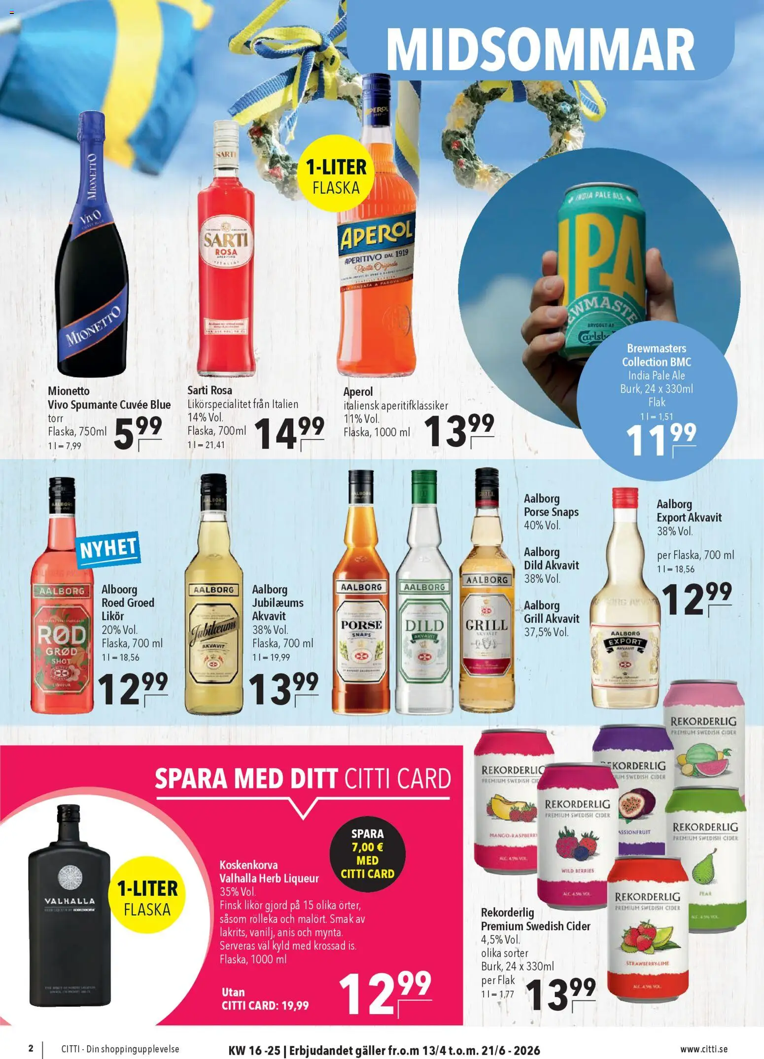 CITTI Markt Schweden-Werbung – gültig ab 13.04.2026 | Seite: 2 | Produkte: Vivo, Grill, Likör, Aperol