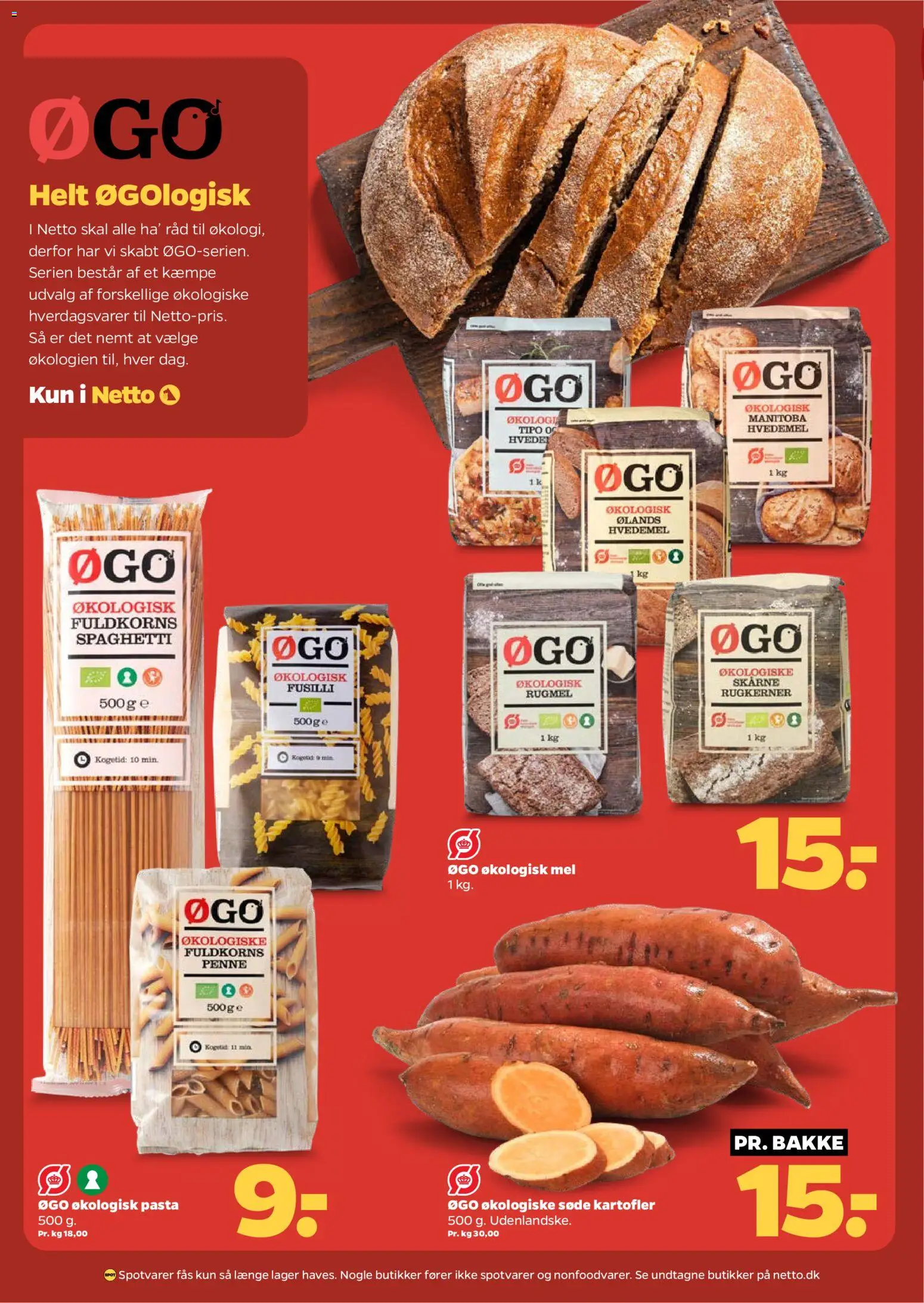 Netto tilbudsavis – gyldig fra 14.03.2026 | Side: 9 | Produkter: Søde kartofler, Pasta, Hvedemel, Mel