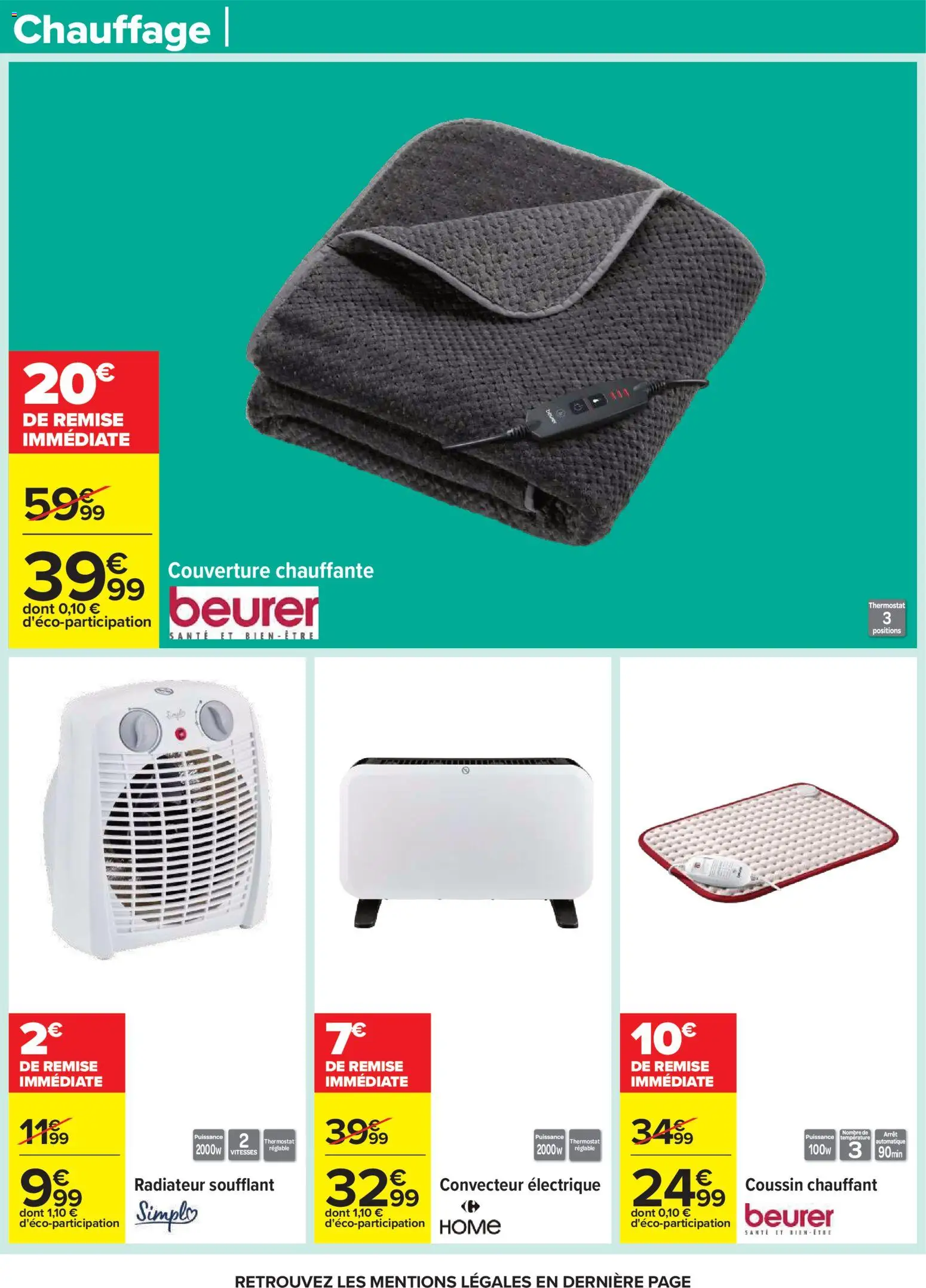 {H1} | Page: 76 | Produits: Couverture chauffante, Couverture, Radiateur