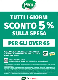 Anteprima del volantino PAM Sconto 5 anziani over 65 tutti i giorni catalogo valido a partire dal 01.01.2026