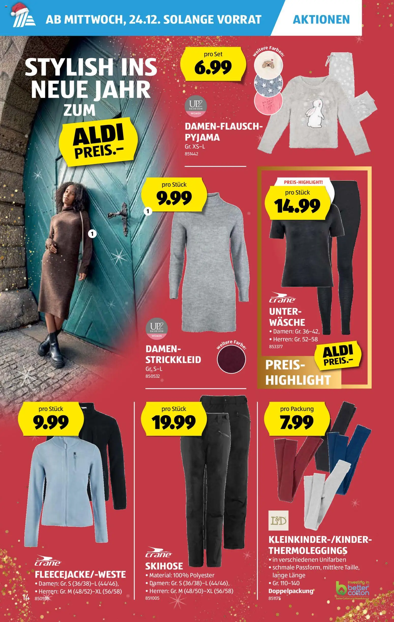 Aldi Aktionen – gültig ab 24.12.2025 | Seite: 14 | Produkte: Pyjama