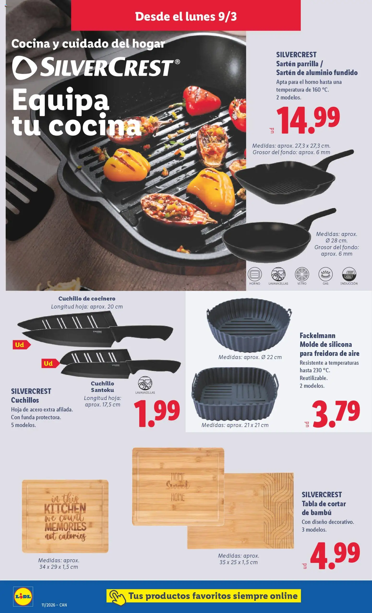 Lidl folleto de bazar │ válido desde el 09.03.2026 | Página: 16 | Productos: Funda, Cocina, Lavavajillas, Parrilla