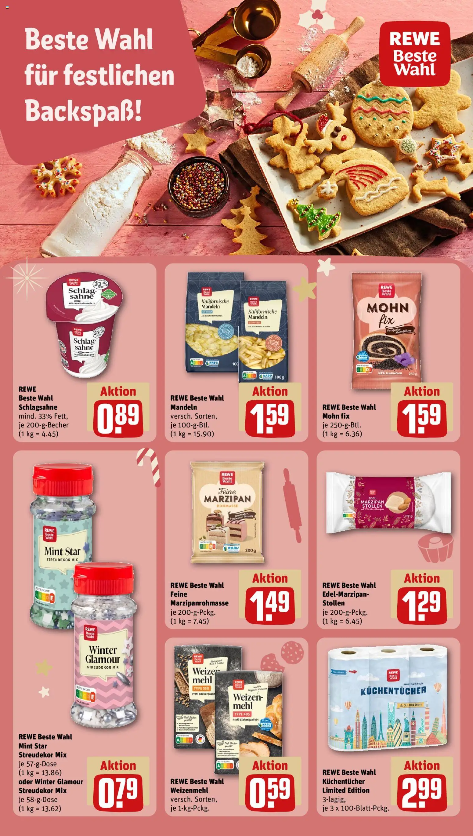 Rewe - Black Friday – gültig ab 24.11.2025 | Seite: 22 | Produkte: Mehl, Schlagsahne, Weizenmehl, Mandeln