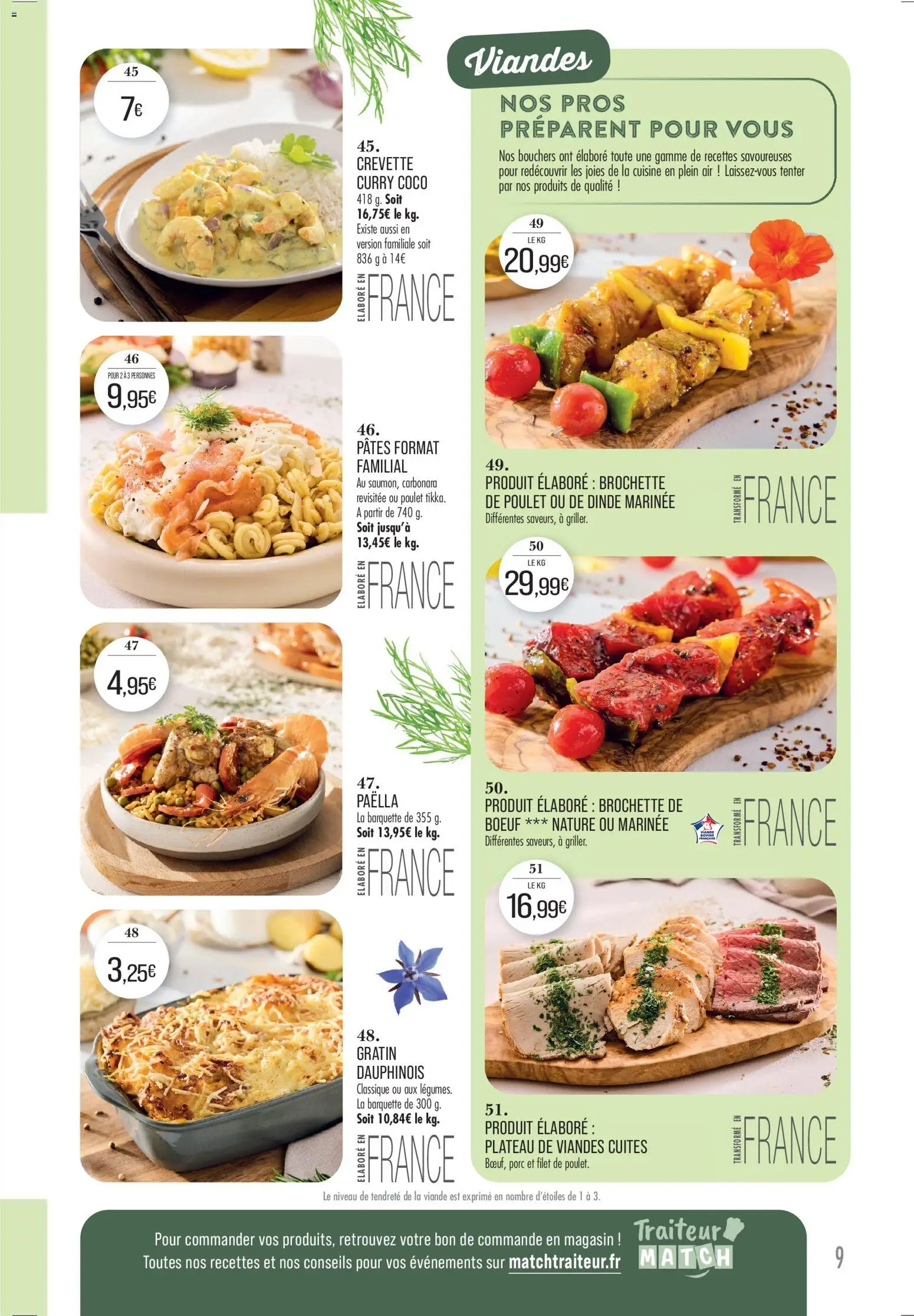 {H1} | Page: 9 | Produits: Plateau, Viande, Porc, Pâtes