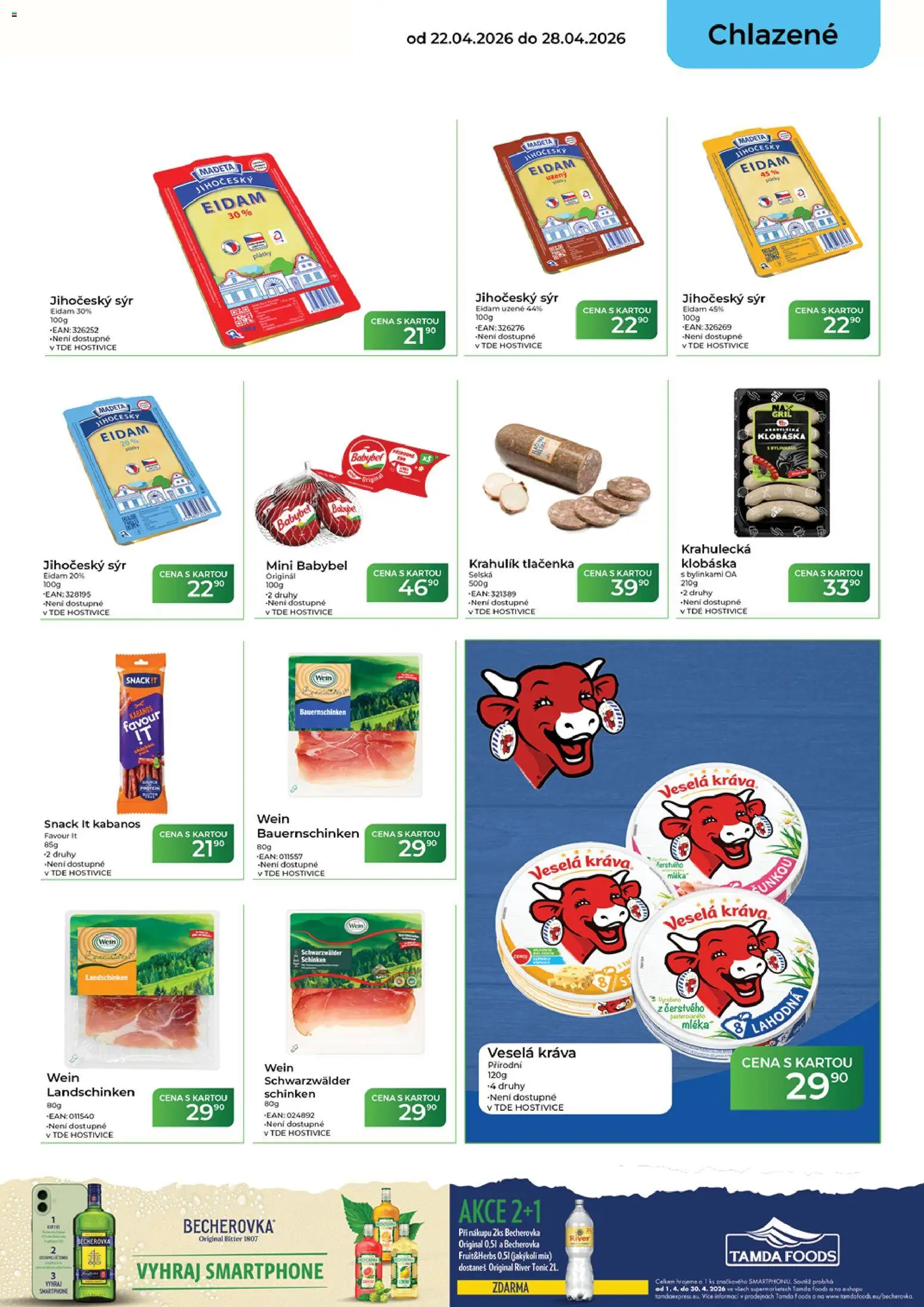 Tamda Foods leták od 22.04.2026 | Strana: 21 | Produkty: Sýr, Babybel, Kabanos, Tlačenka