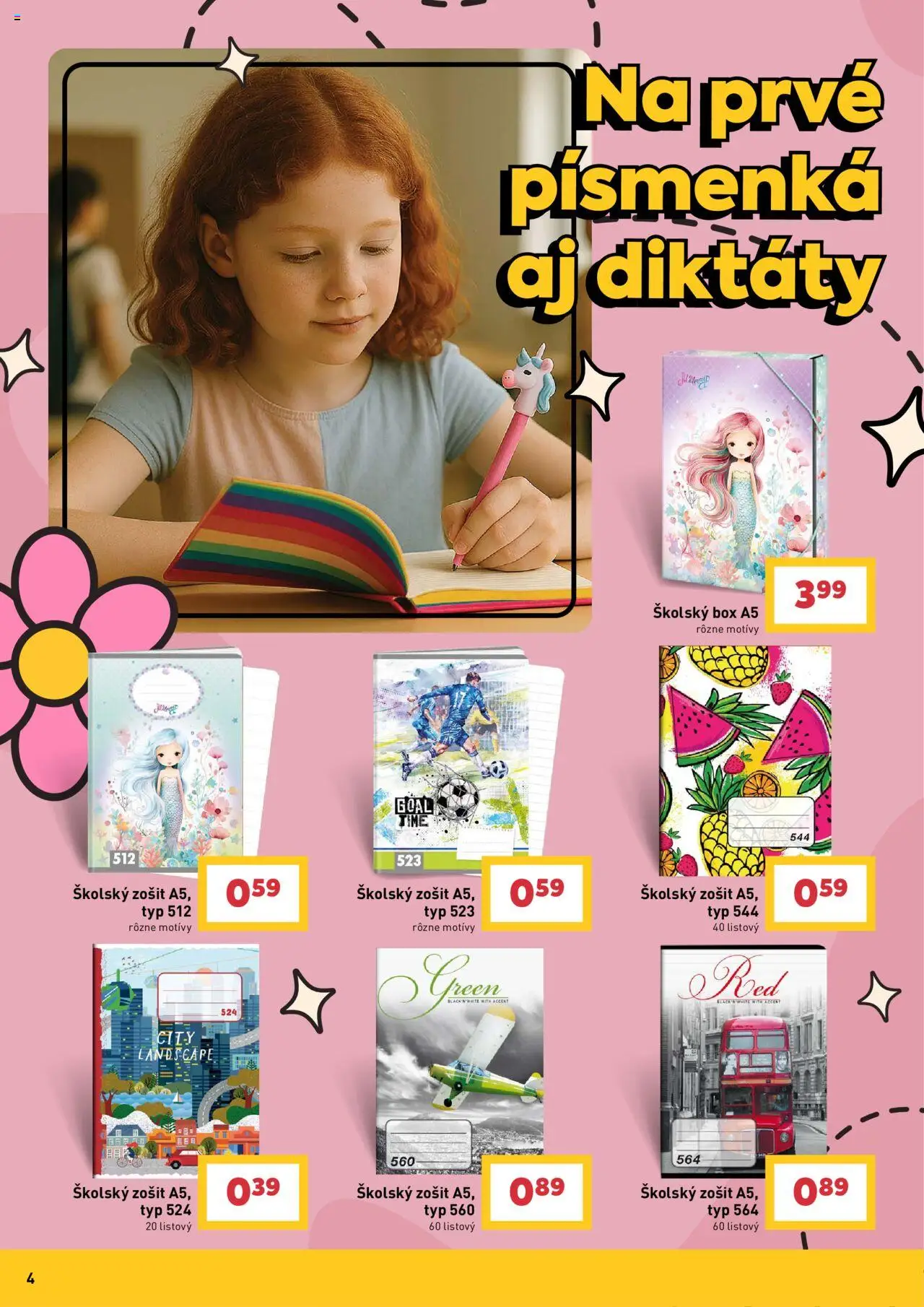 Billa zvoní na školské nákupy │ platný od 30.07.2025 | Strana: 4 | Produkty: Zošit