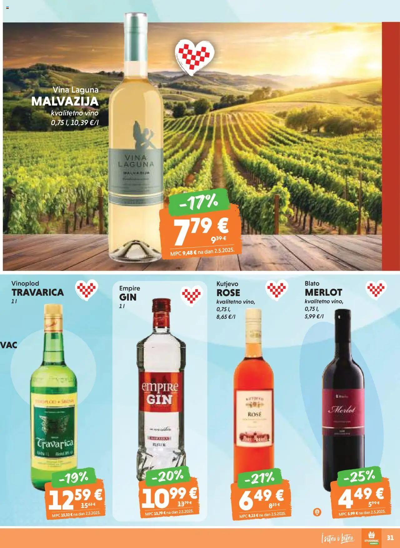 Studenac katalog | vrijedi od 15.10.2025 | Stranica: 31 | Proizvodi: Travarica, Vino
