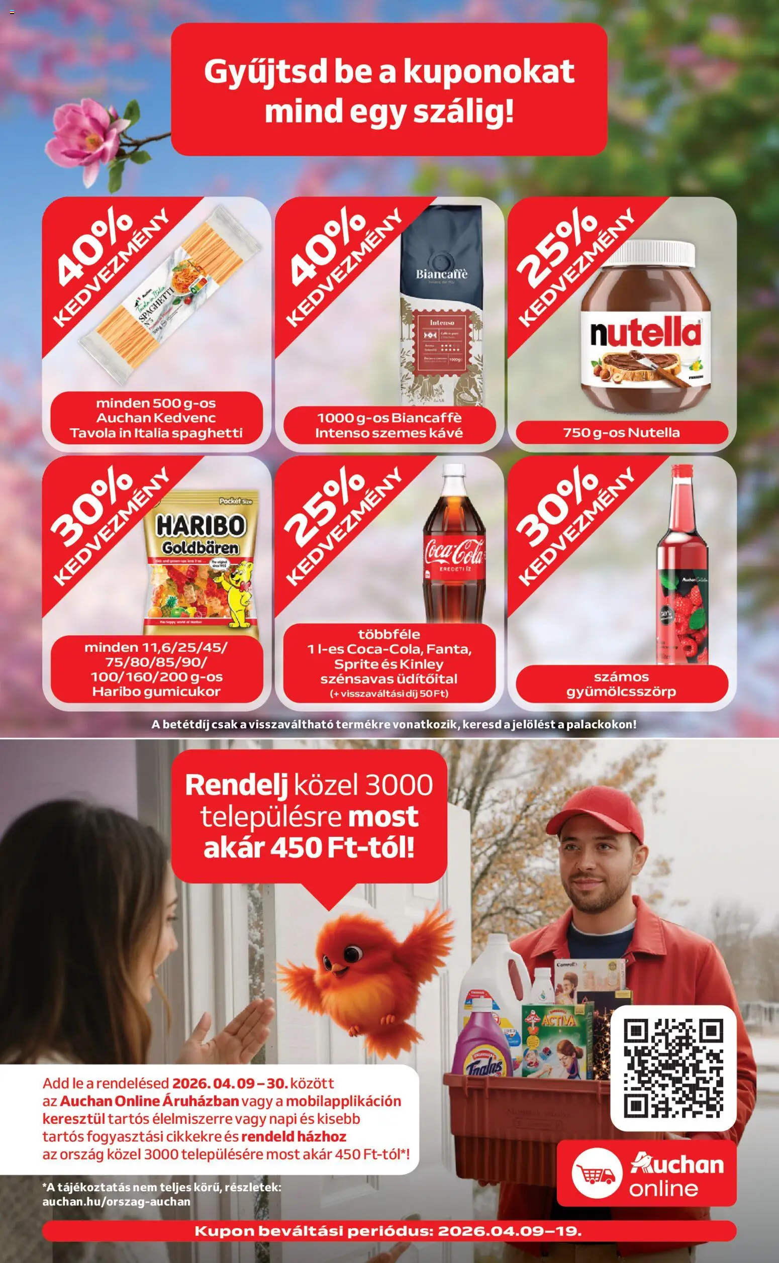 Auchan akciós ujság - amely érvényes a következő dátumtól: 09.04.2026 | Oldal: 5 | Termékek: Gumicukor, Nutella, Kávé, Szemes kávé