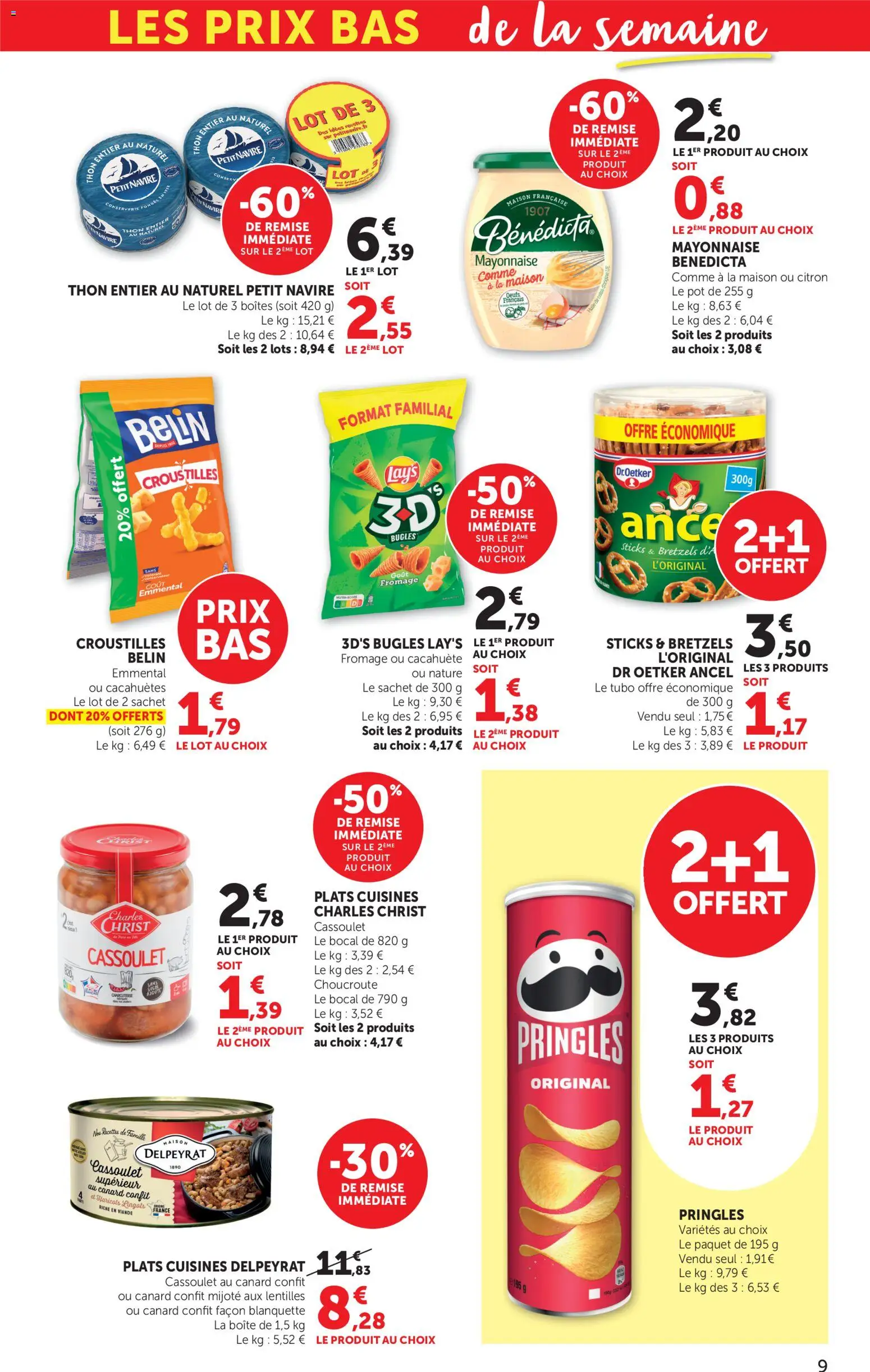 {H1} | Page: 9 | Produits: Cacahuète, Fromage, Viande, Bretzels