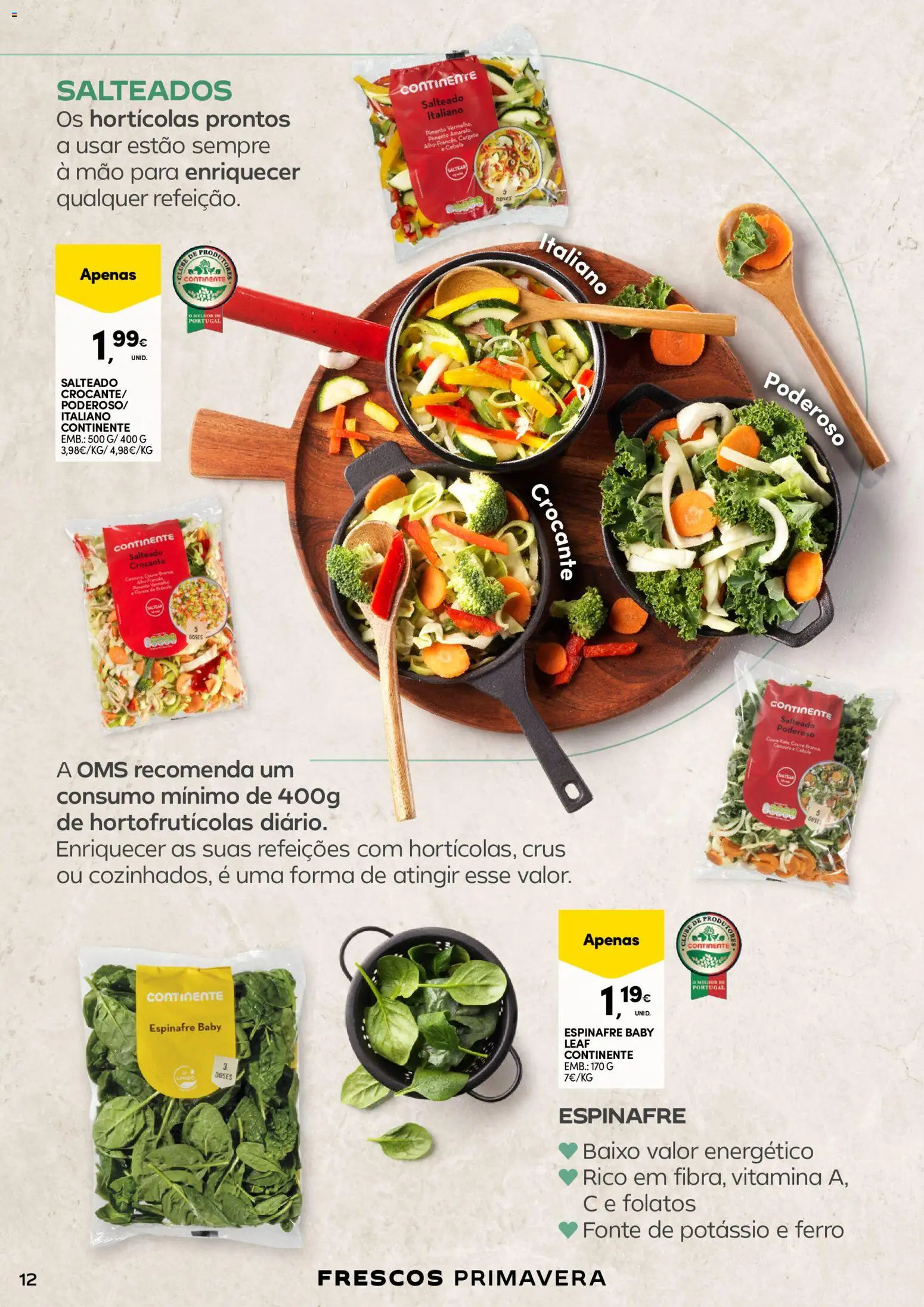 Continente - A frescura da primavera │ válido de 17.03.2026 | Página: 12 | Produtos: Ferro, Curgete, Cebola, Couve