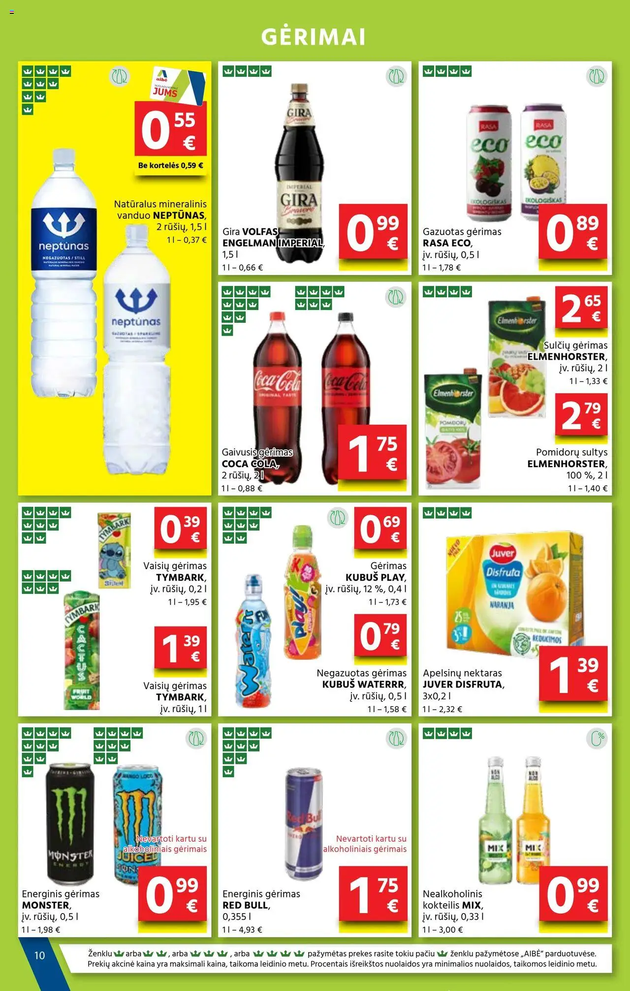 AIBE akcijos nuo 18.09.2025 | Puslapis: 10 | Prekių: Gaivusis gėrimas, Energinis gėrimas, Sultys