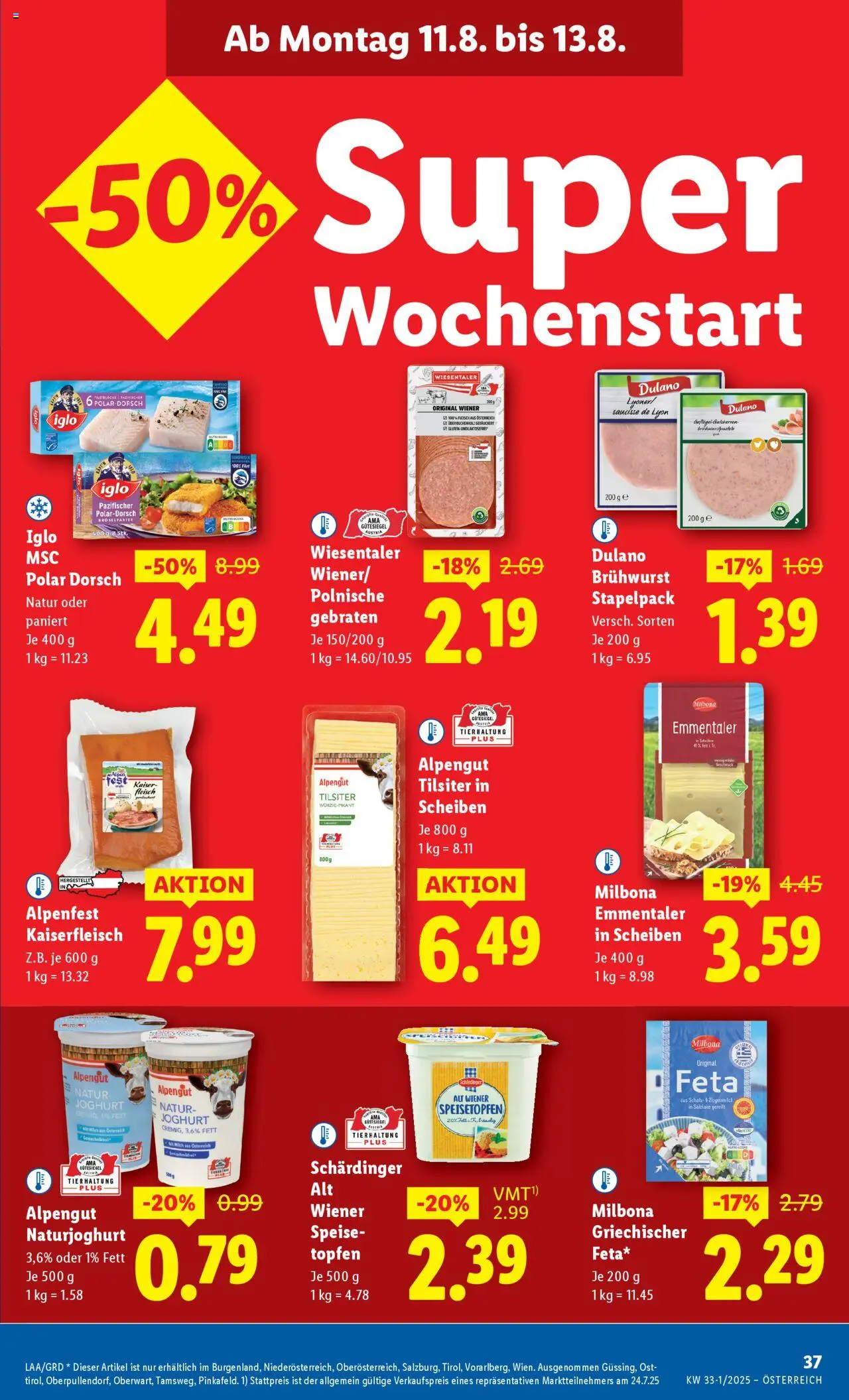 Lidl Flugblatt - Altenmarkt im Pongau, St. Johann im Pongau, Zell am See gültig ab 07.08.2025 | Seite: 41 | Produkte: Milch, Joghurt