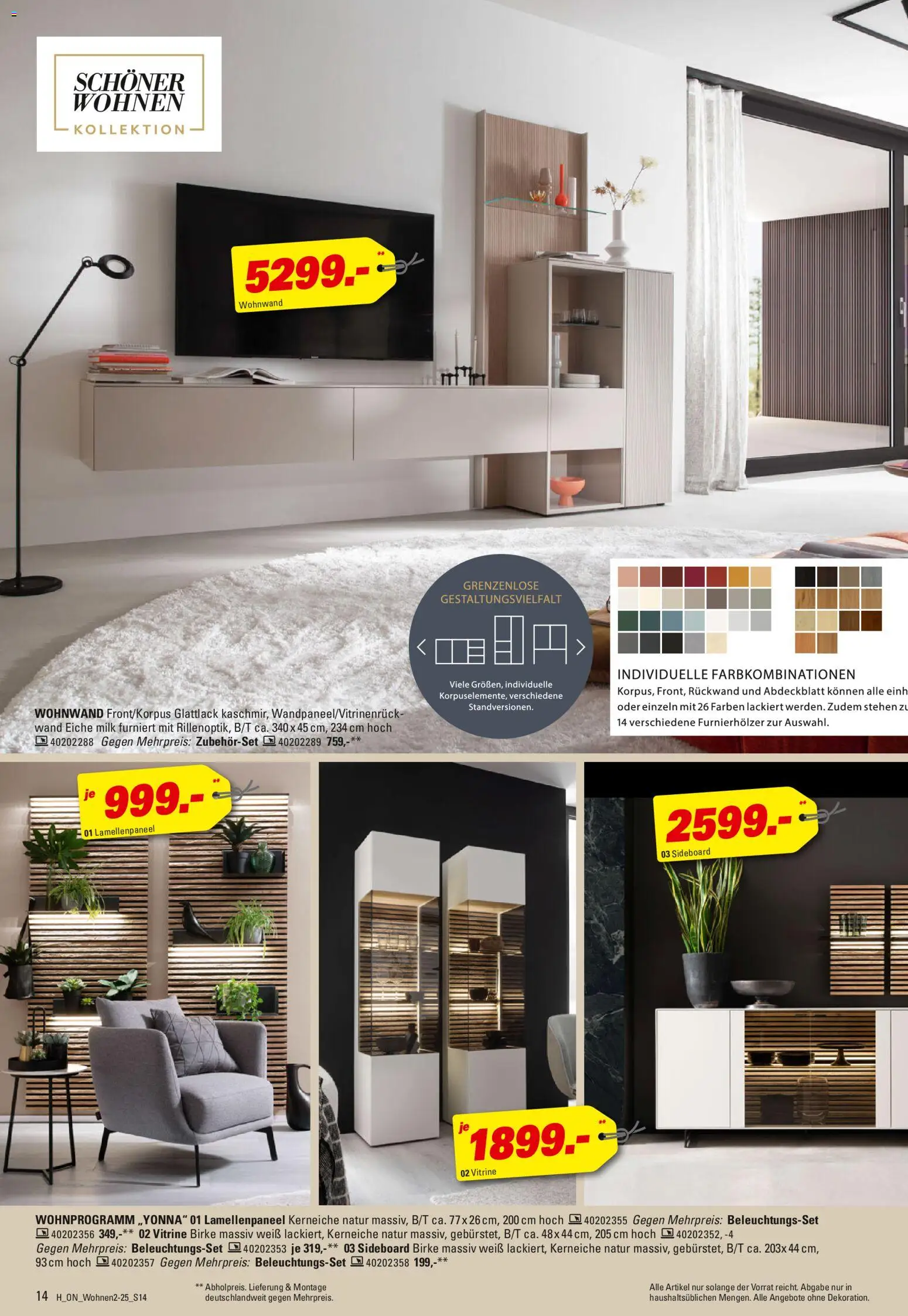 Höffner Wohnen Spezial – gültig ab 29.10.2025 | Seite: 14 | Produkte: Sideboard, Wohnwand, Vitrine