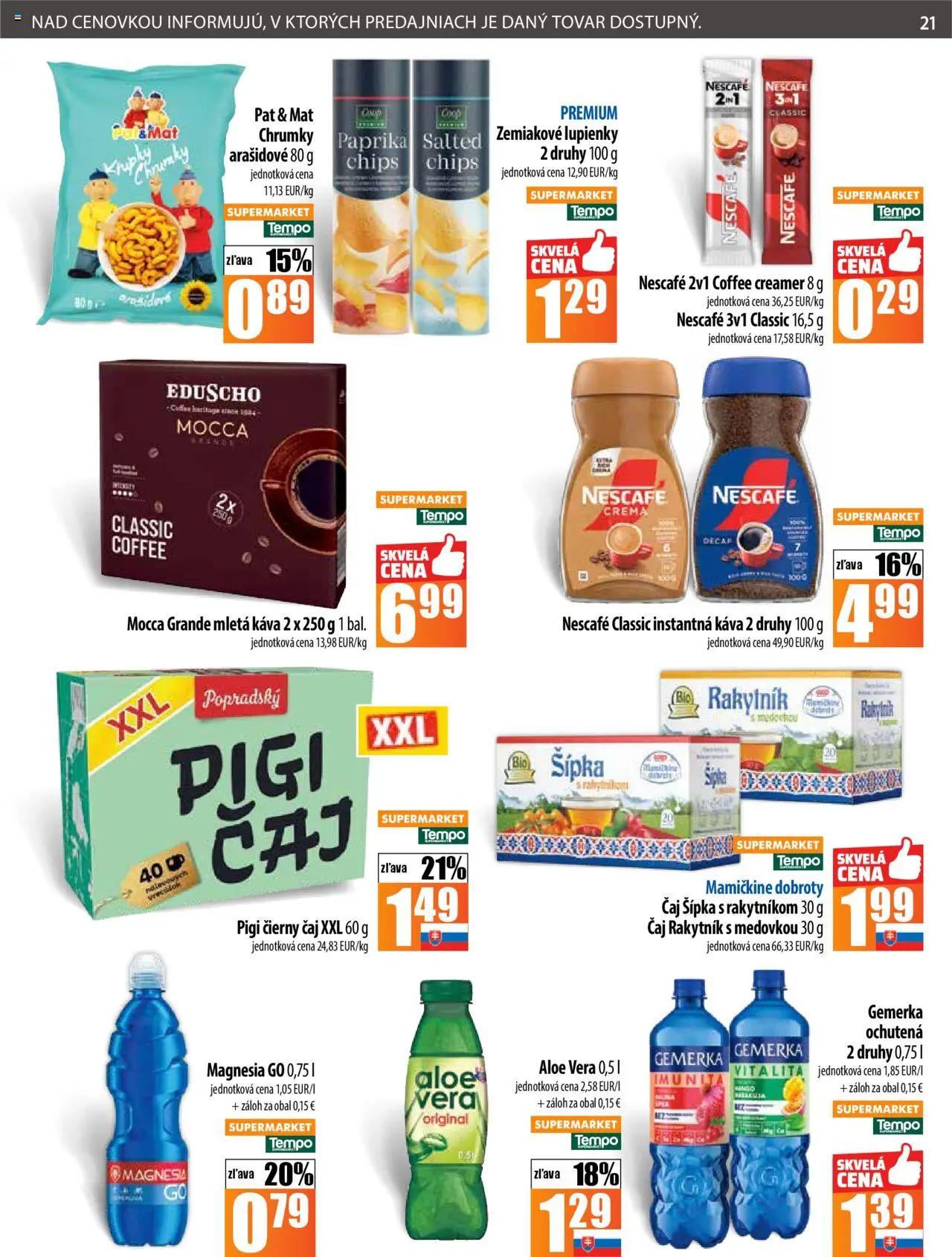 Nové COOP Jednota akcie – leták je platný od 18.09.2025 | Strana: 21 | Produkty: Paprika, Káva, Magnesia, Gemerka