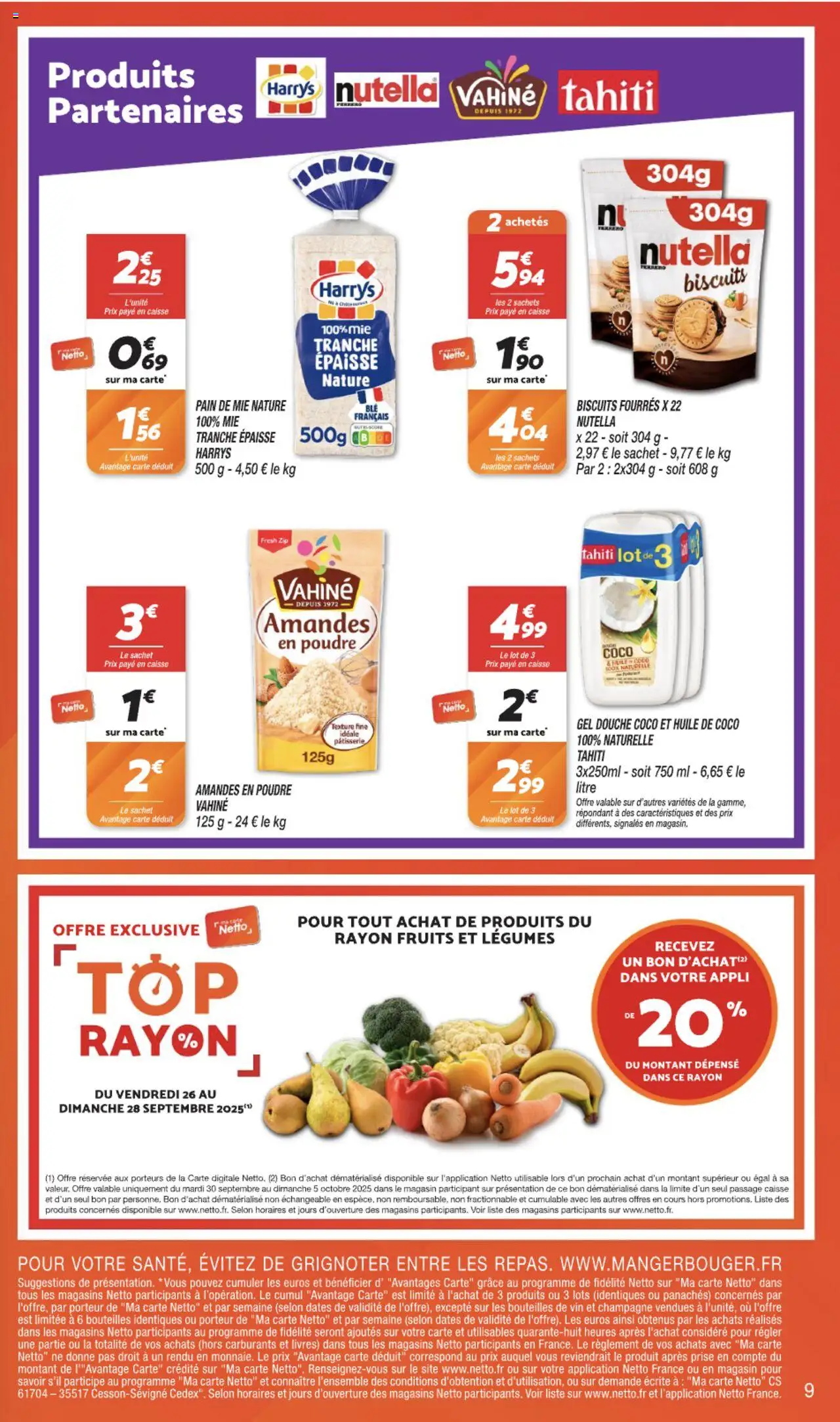  | Page: 9 | Produits: Amandes en poudre, Huile, Pain, Biscuits