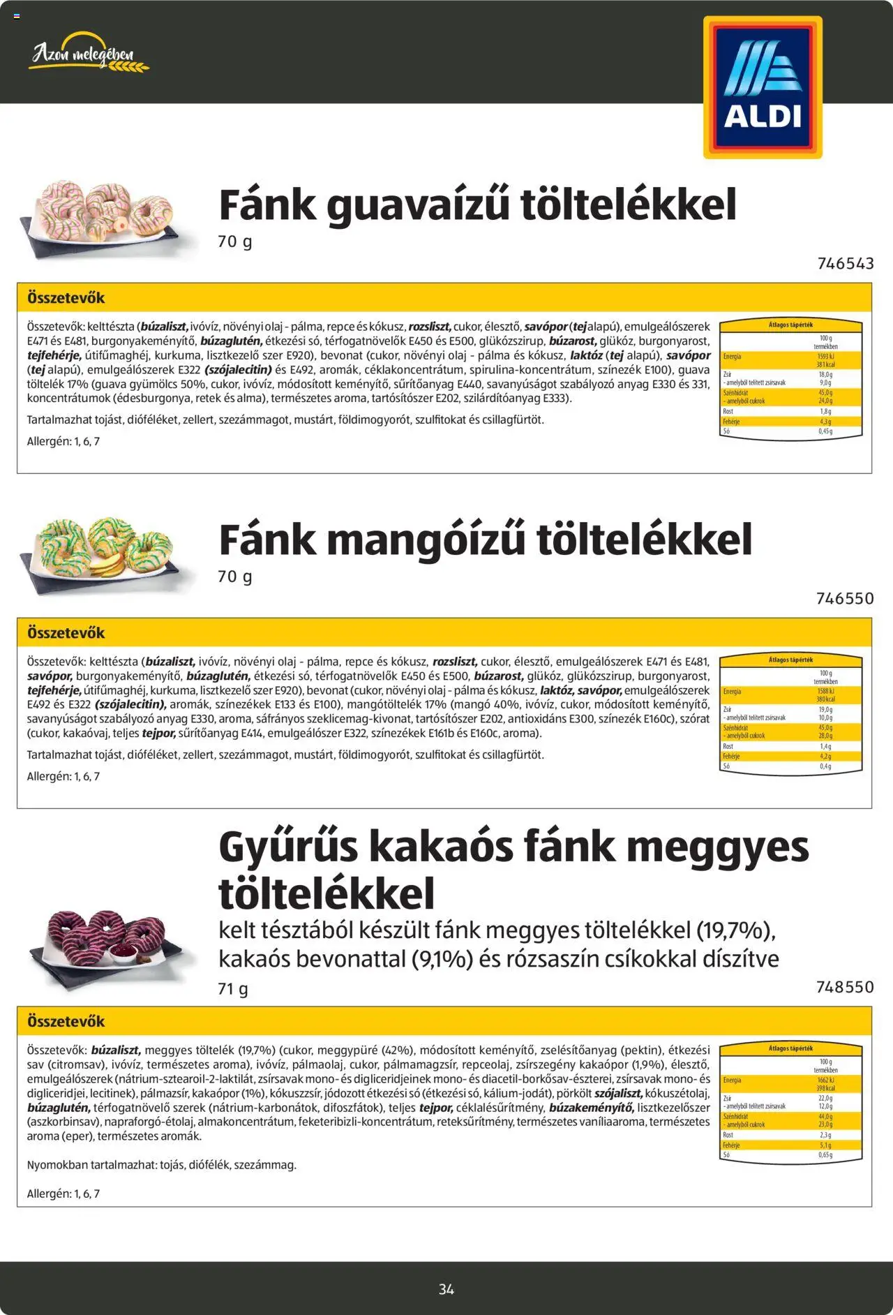 Aldi akciós ujság - amely érvényes a következő dátumtól: 26.08.2024 | Oldal: 34 | Termékek: Margarin, Lekvár, Párna, Só