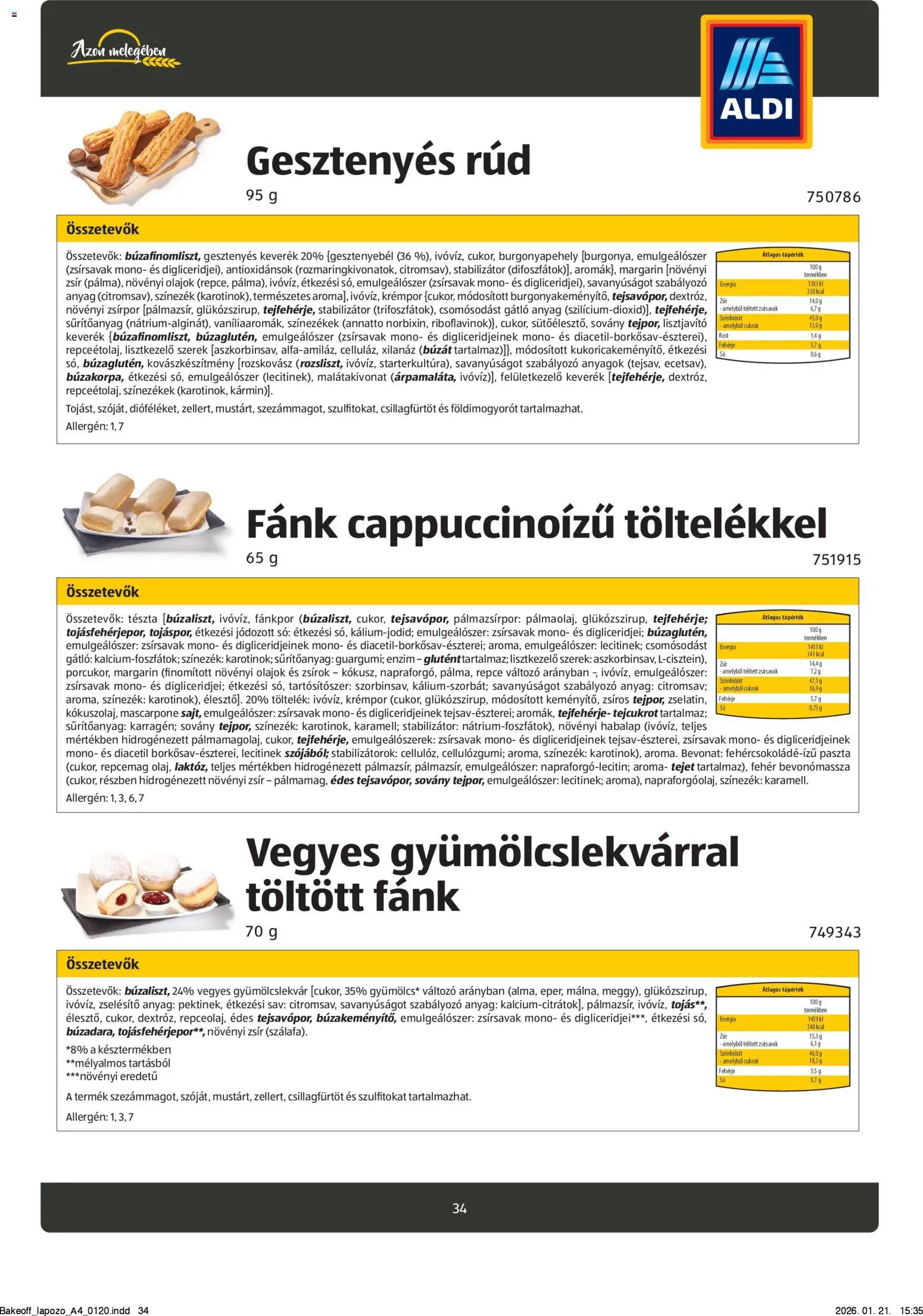 Aldi akciós ujság - amely érvényes a következő dátumtól: 26.08.2024 | Oldal: 34 | Termékek: Burgonyapehely, Málna, Margarin, Lekvár