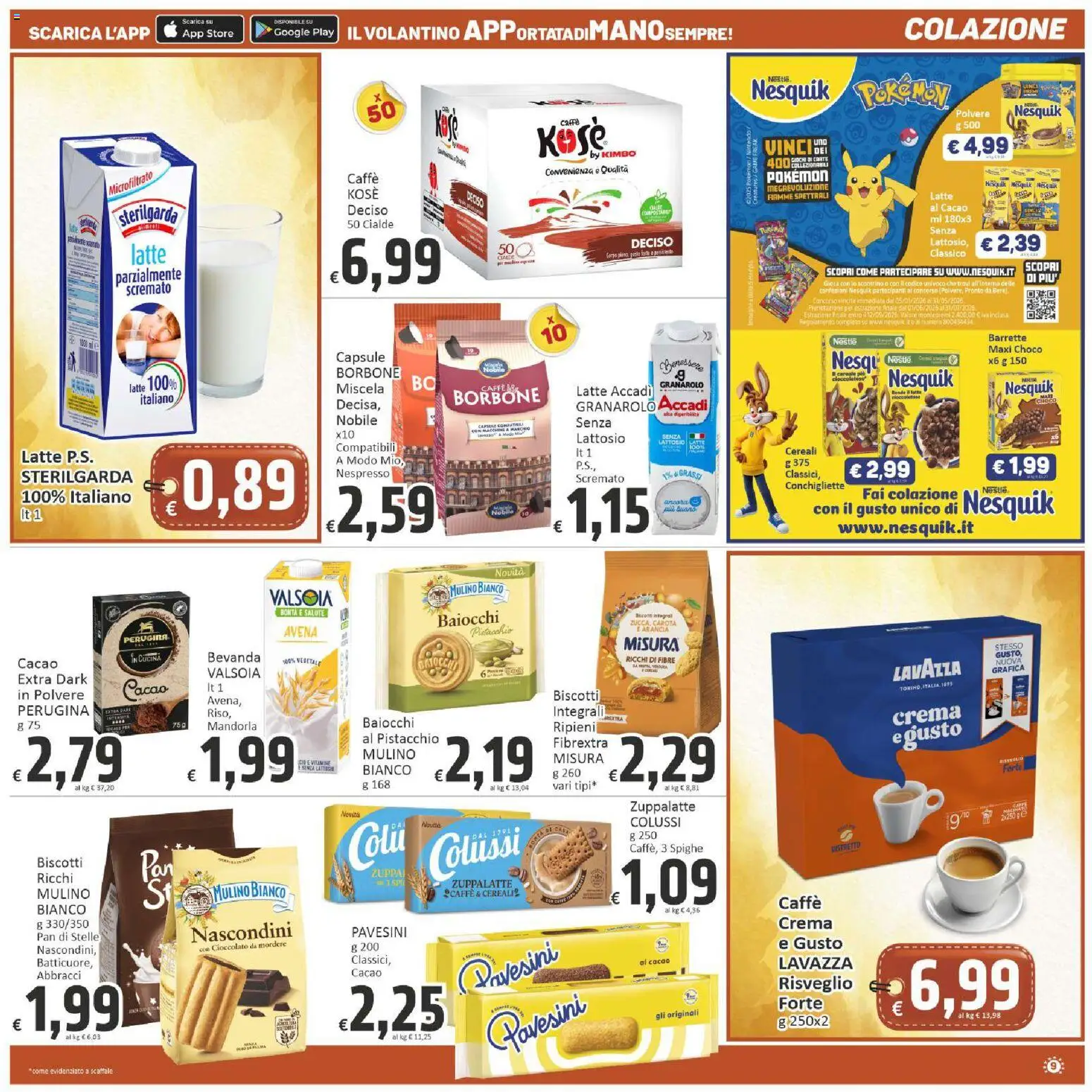 Volantino Paghi Poco del 03.03.2026 | Pagina: 9 | Prodotti: Crema, Caffè, Carota, Biscotti